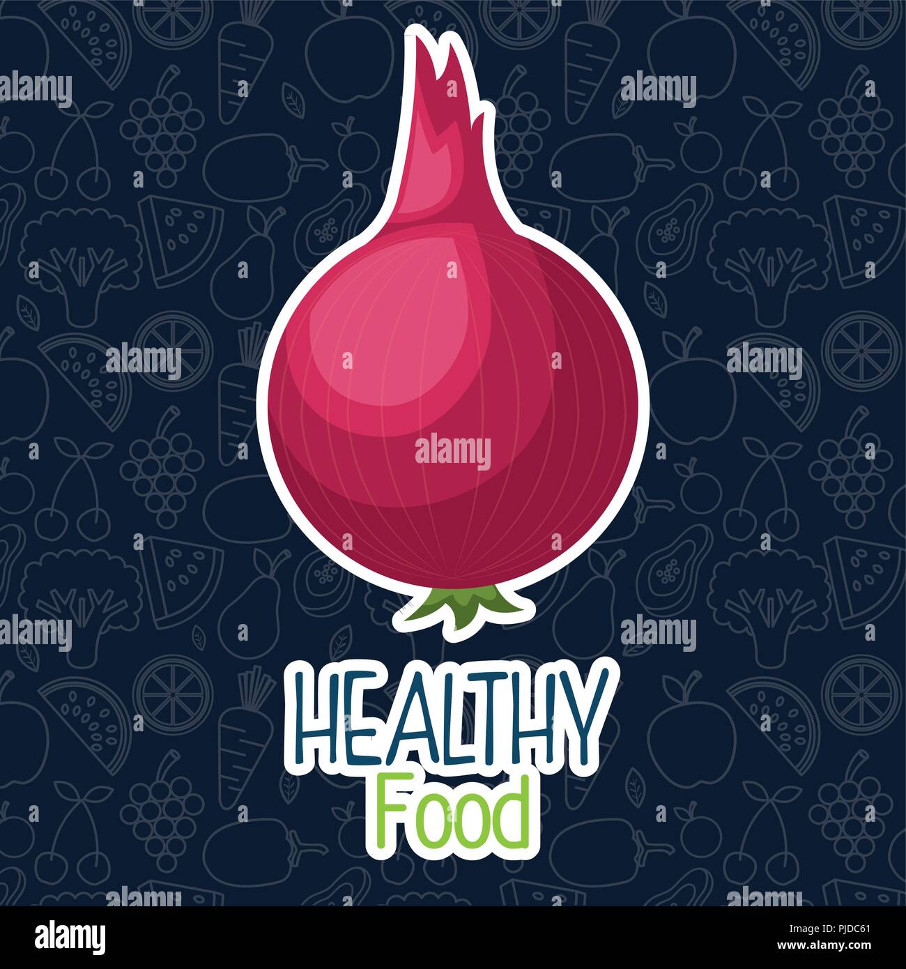 fresh onion vegetarian food vector illustration design Stock Vector ...