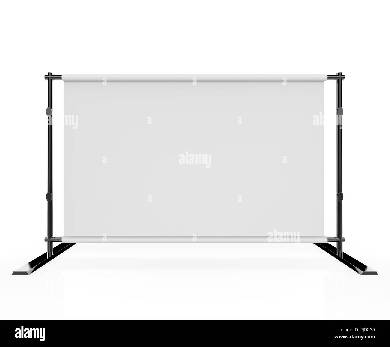 Backdrop Stand For Banners isolated on white background . 3d illustration Stock Photo