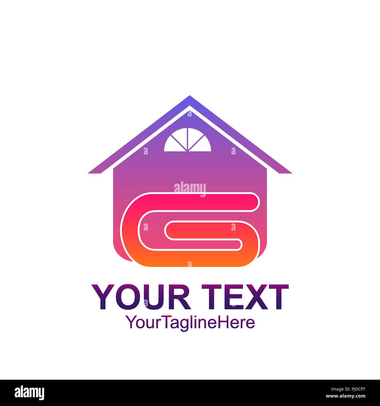 Initial letter G logo template colorfull home design for business and company identity Stock Vector