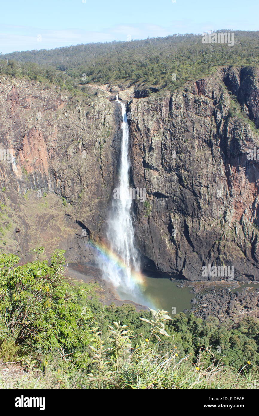 Australia's tallest waterfall Wallaman falls in Queensland. It stands