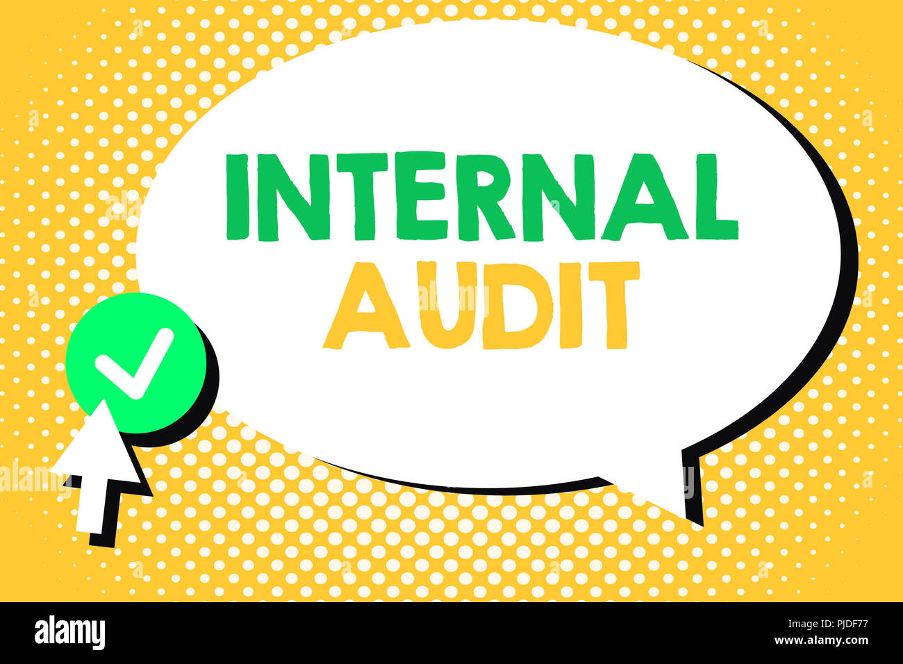 Conceptual hand writing showing Internal Audit. Business photo text ...