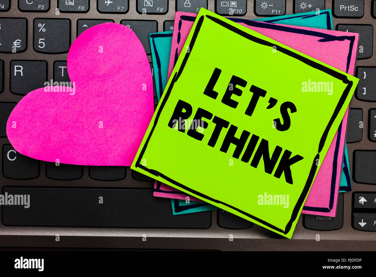 Text sign showing Let s is Rethink. Conceptual photo an Afterthought To ...