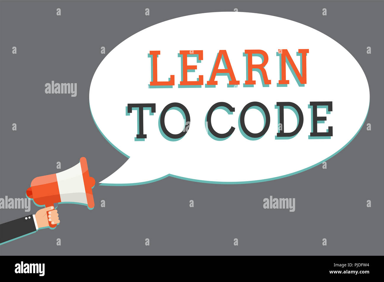 Computer Code Speak Word writing text Learn To Code. Business concept for Learn to write ...