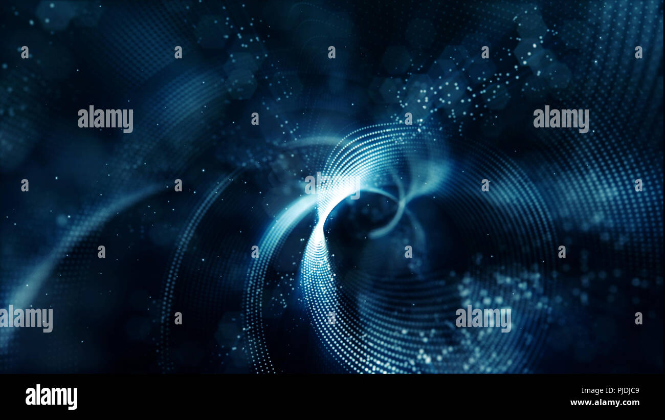 Abstract blue wave with dots and line for background Stock Photo - Alamy