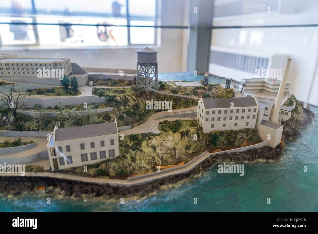 San Francisco, USA - The Alcatraz prison model, view from above Stock Photo