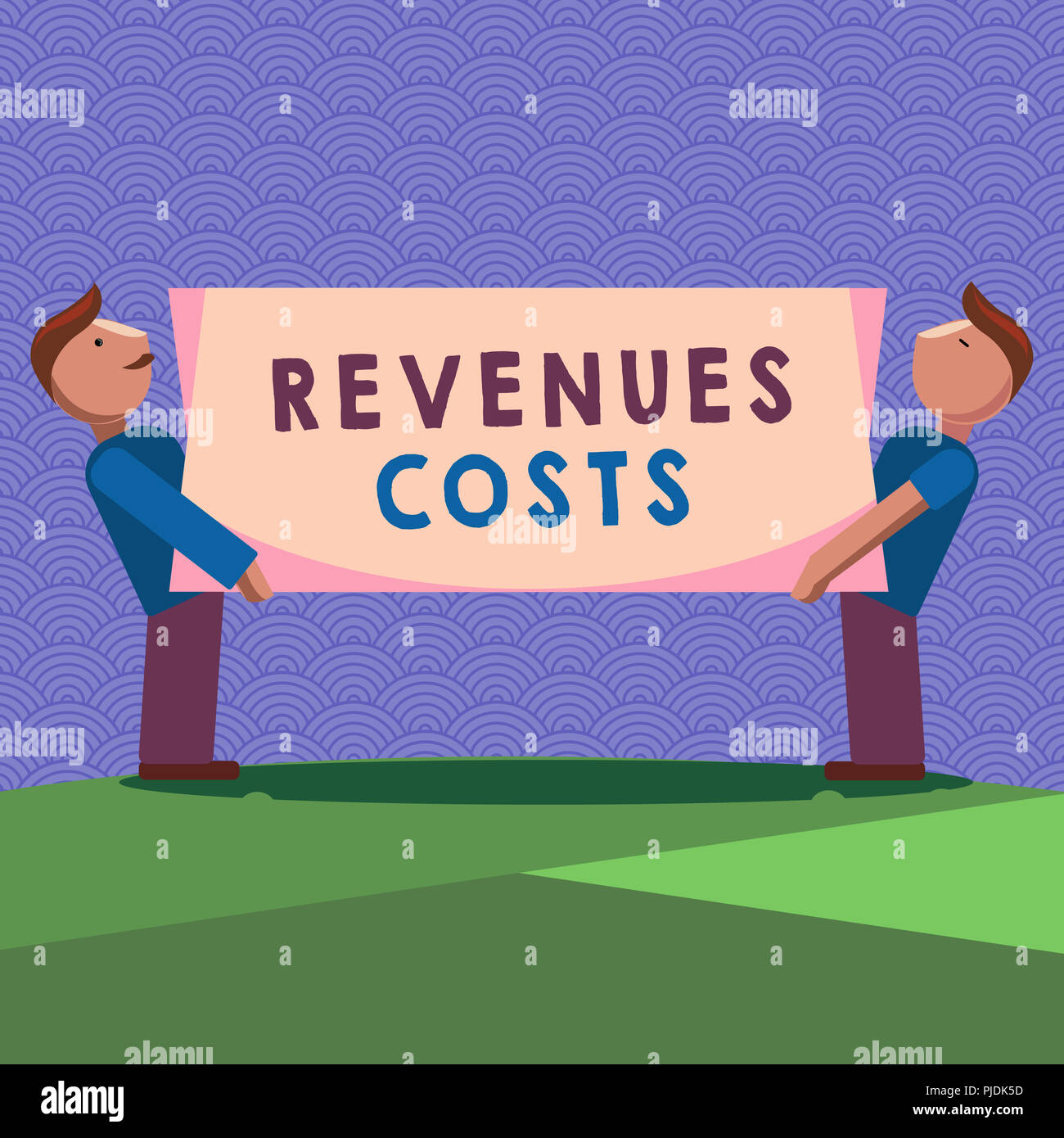 Handwriting text writing Revenues Costs. Concept meaning Total amount of money in Manufacturing and Delivery a product. Stock Photo