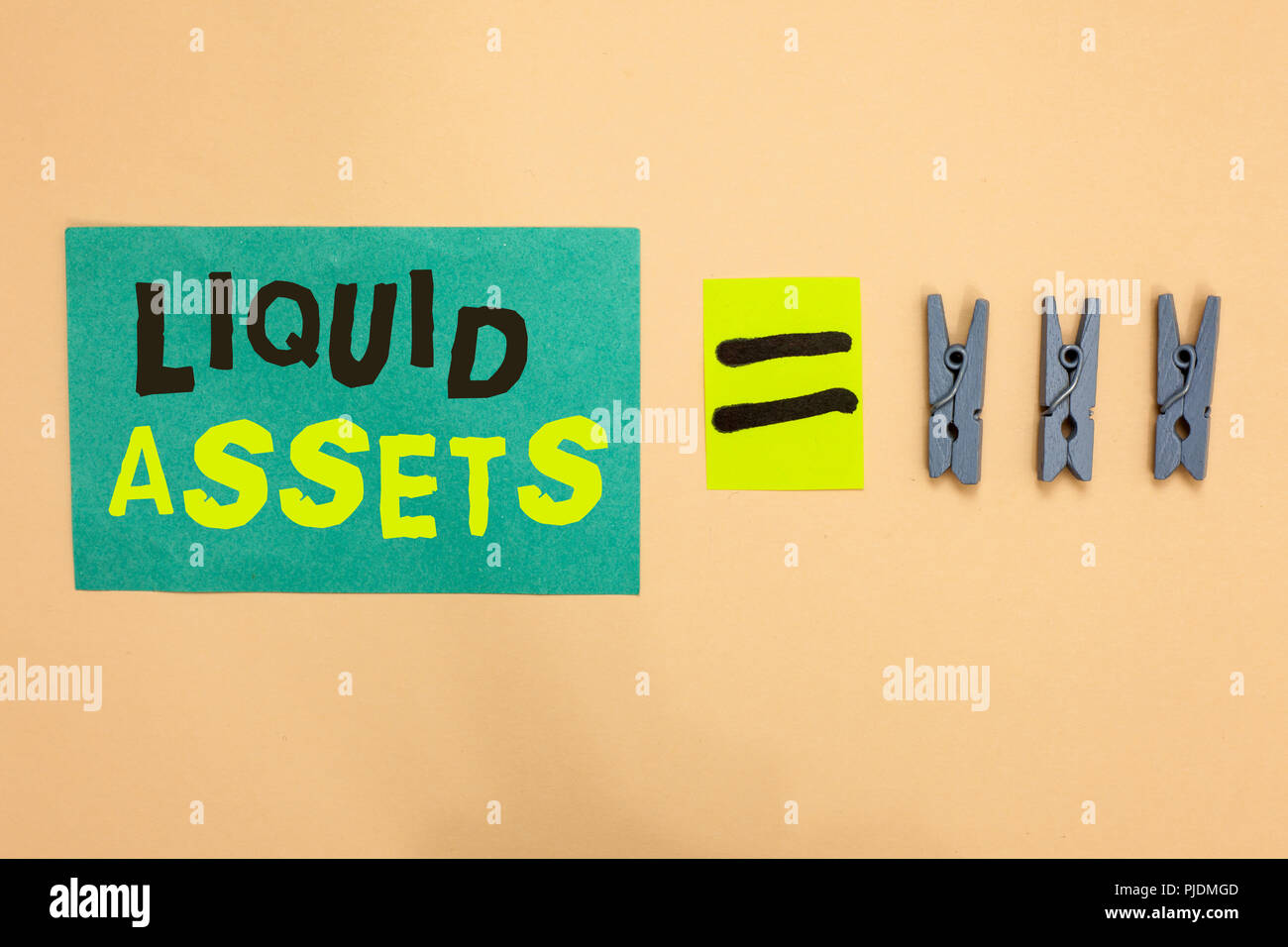 Handwriting Text Liquid Assets Concept Meaning Cash And Bank Balances Market Liquidity Deferred Stock Turquoise Paper Reminder Equal Sign Several Clo Stock Photo Alamy