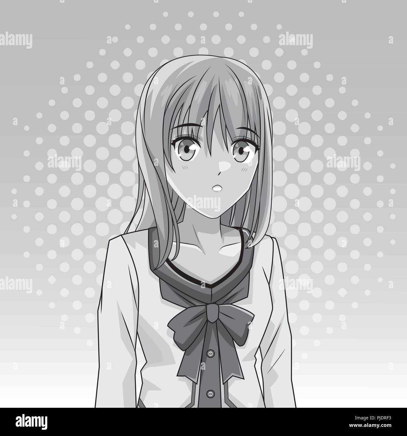 pixel art set isolated uniform anime girl Stock Vector Image & Art - Alamy