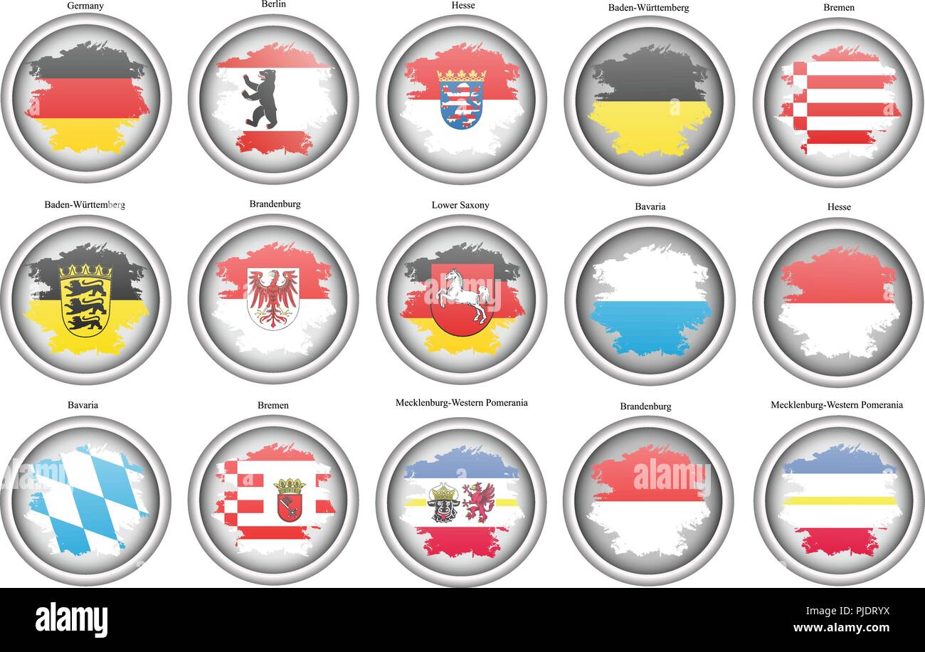 Set of icons. States of Germany flags. Vector Stock Vector Image & Art Alamy