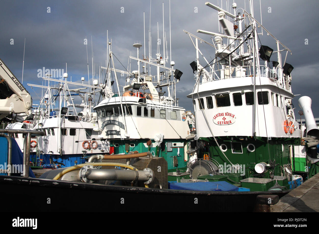 MSC-certified Albacore tuna troll and Pole & line fishing fleet in Getaria  harbour (Basque Country Stock Photo - Alamy