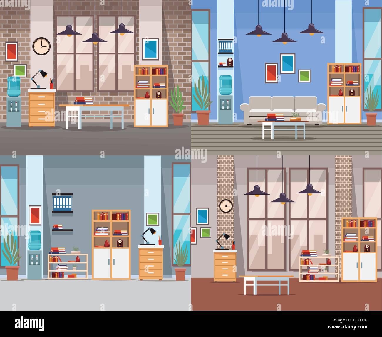 Set of office interiors Stock Vector Image & Art - Alamy