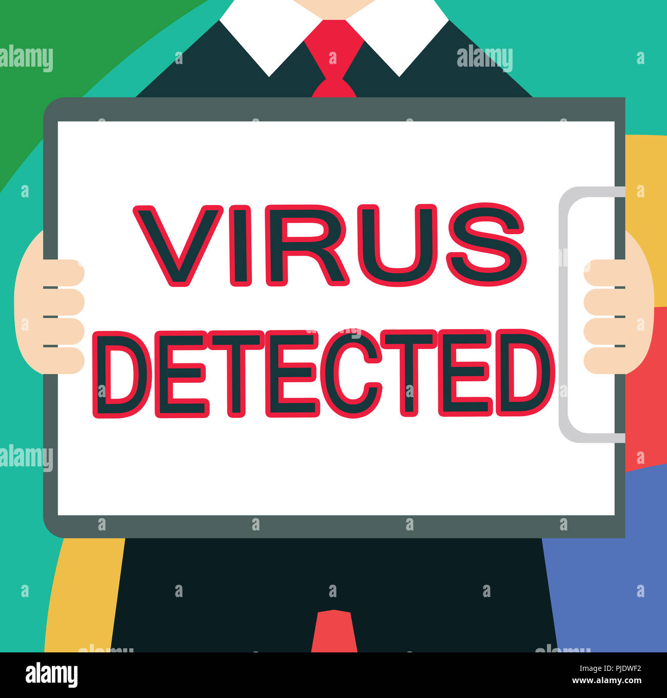 Text sign showing Virus Detected. Conceptual photo A computer program used to prevent and remove malware. Stock Photo