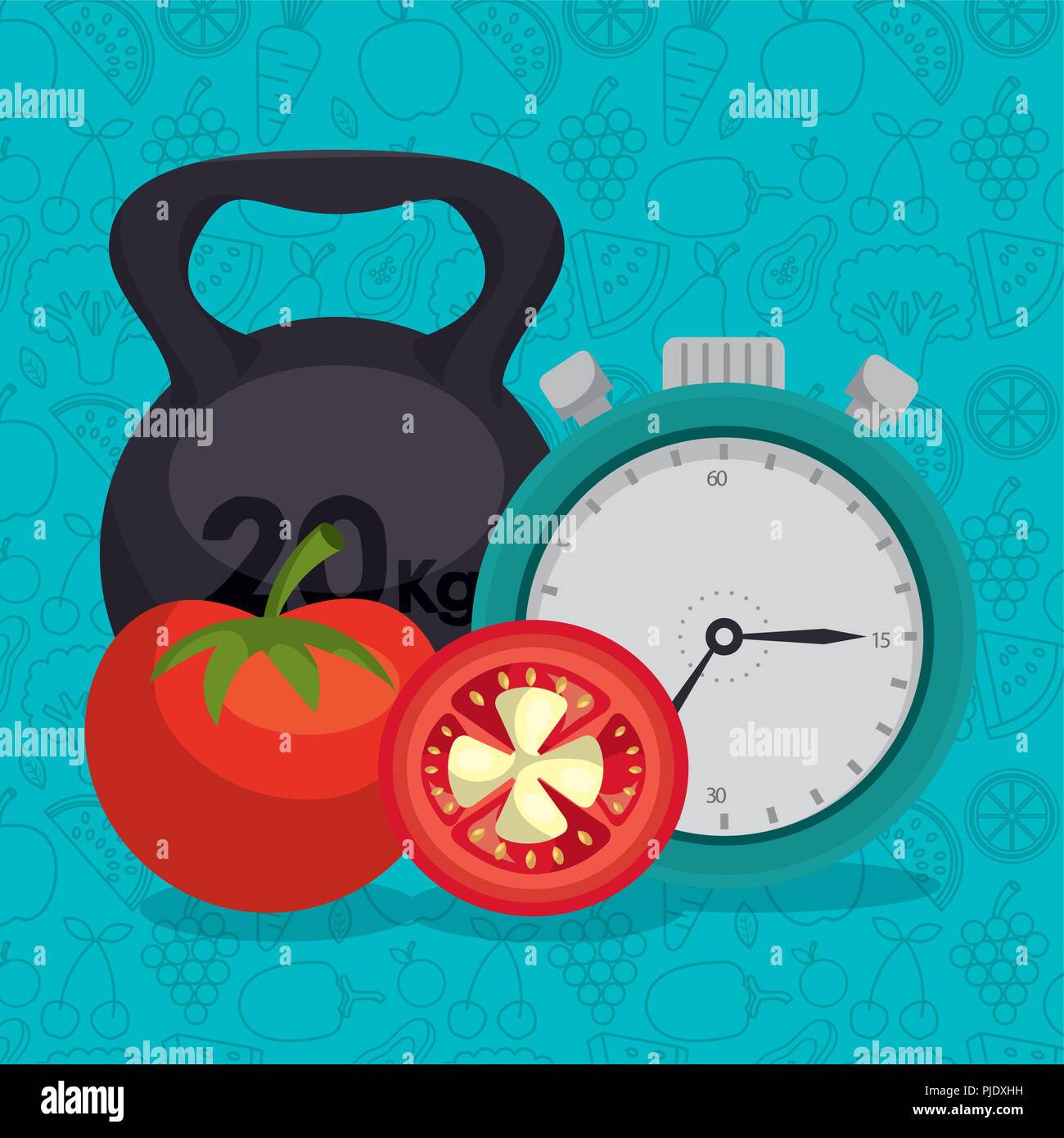 healthy food and fitness icons Stock Vector Image & Art - Alamy