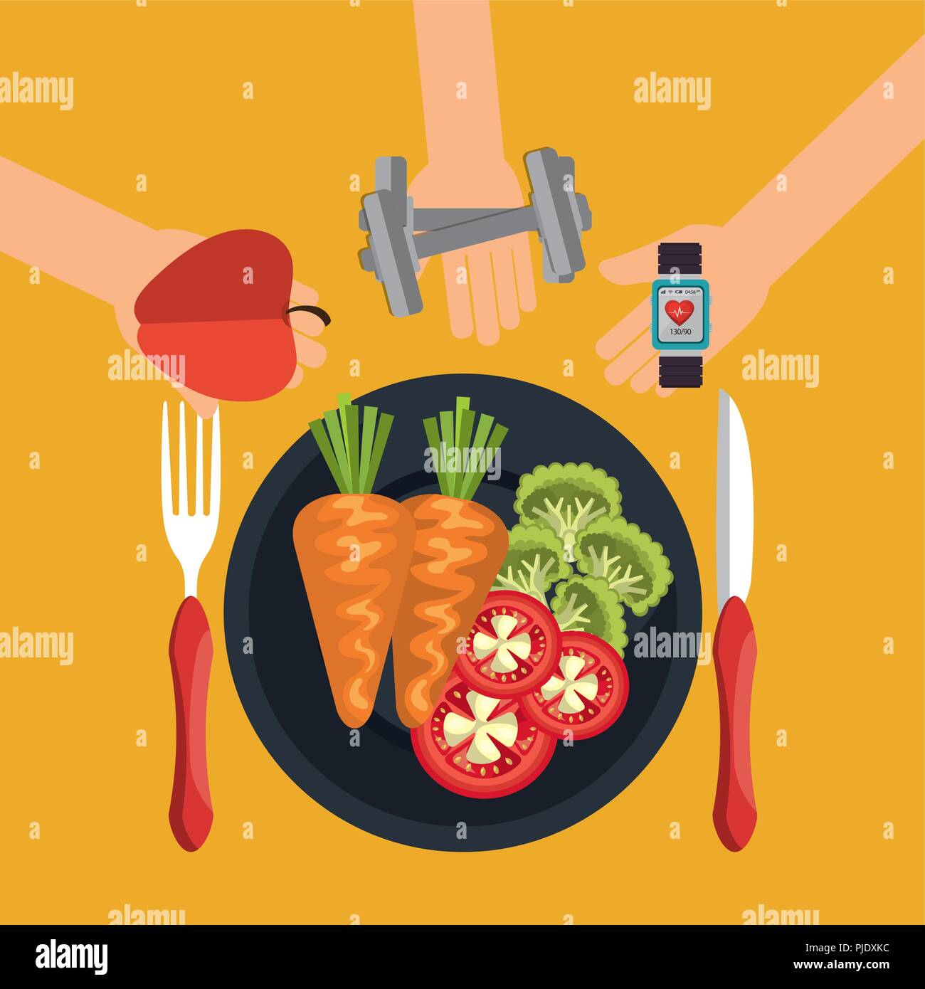 healthy food and fitness icons Stock Vector Image & Art - Alamy