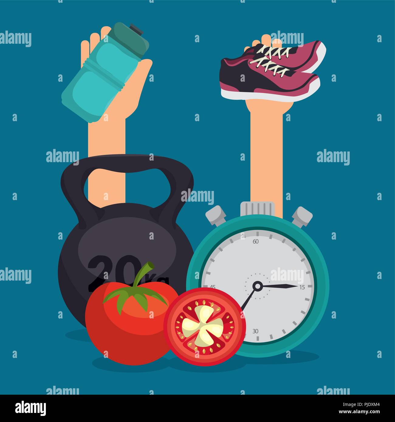 healthy food and fitness icons Stock Vector Image & Art - Alamy