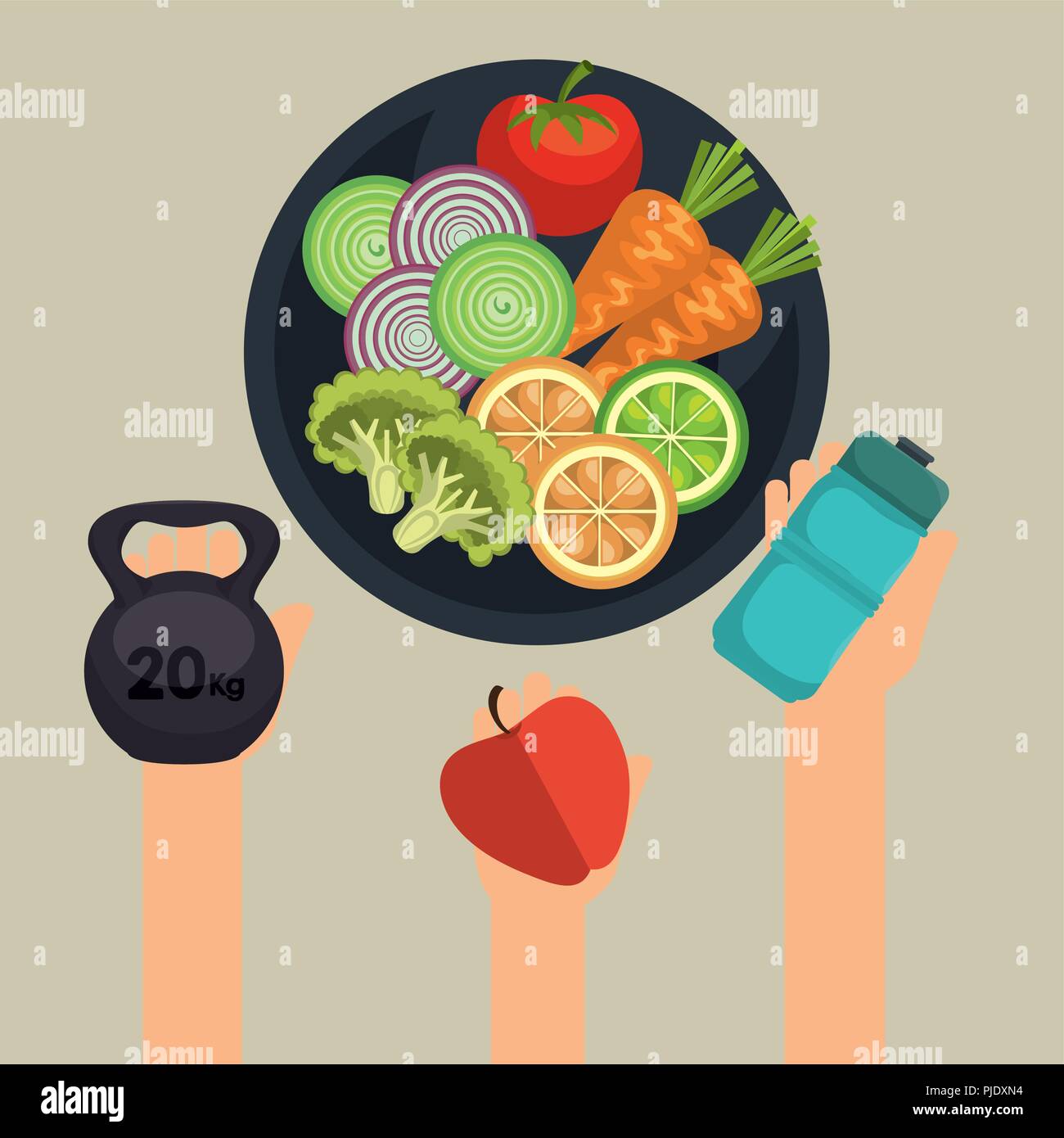 healthy food and fitness icons Stock Vector Image & Art - Alamy
