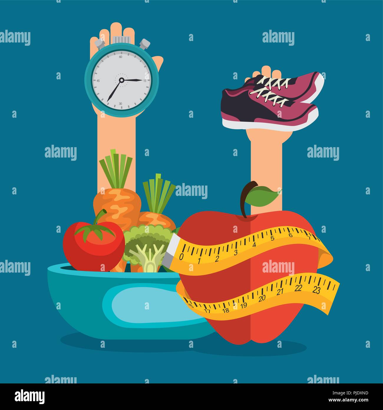 healthy food and fitness icons Stock Vector Image & Art - Alamy