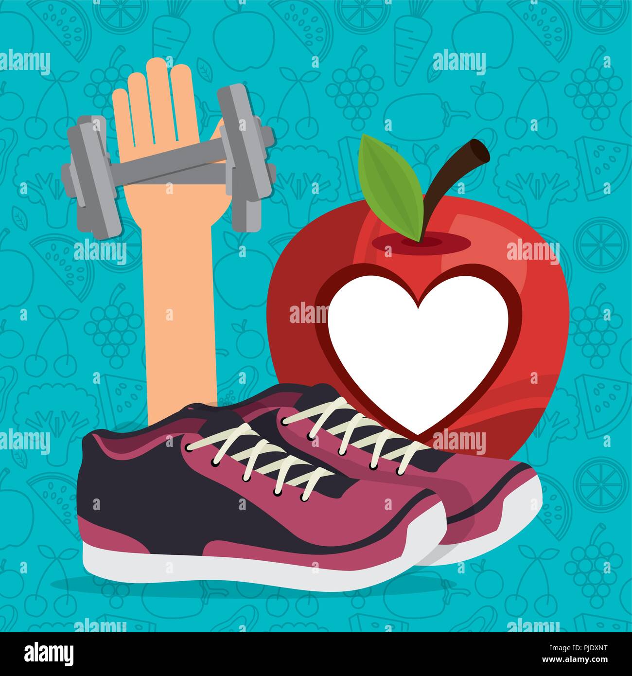 healthy food and fitness icons Stock Vector Image & Art - Alamy