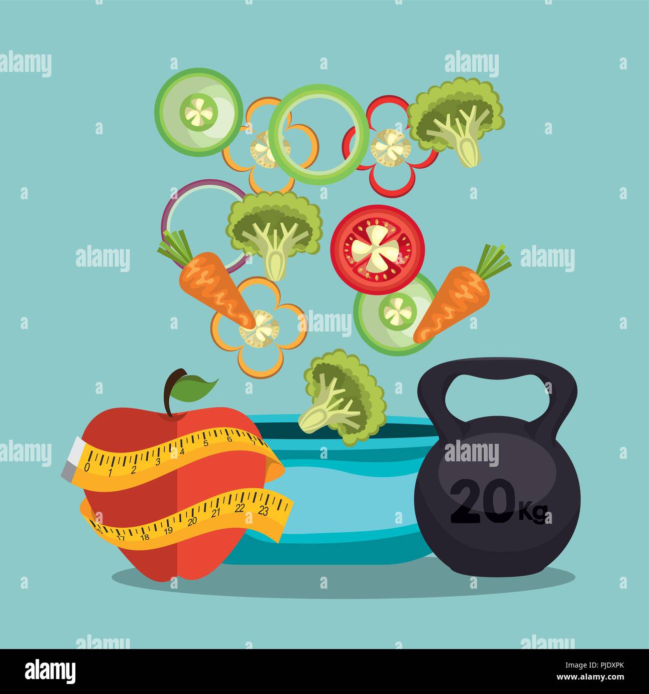 healthy food and fitness icons Stock Vector Image & Art - Alamy