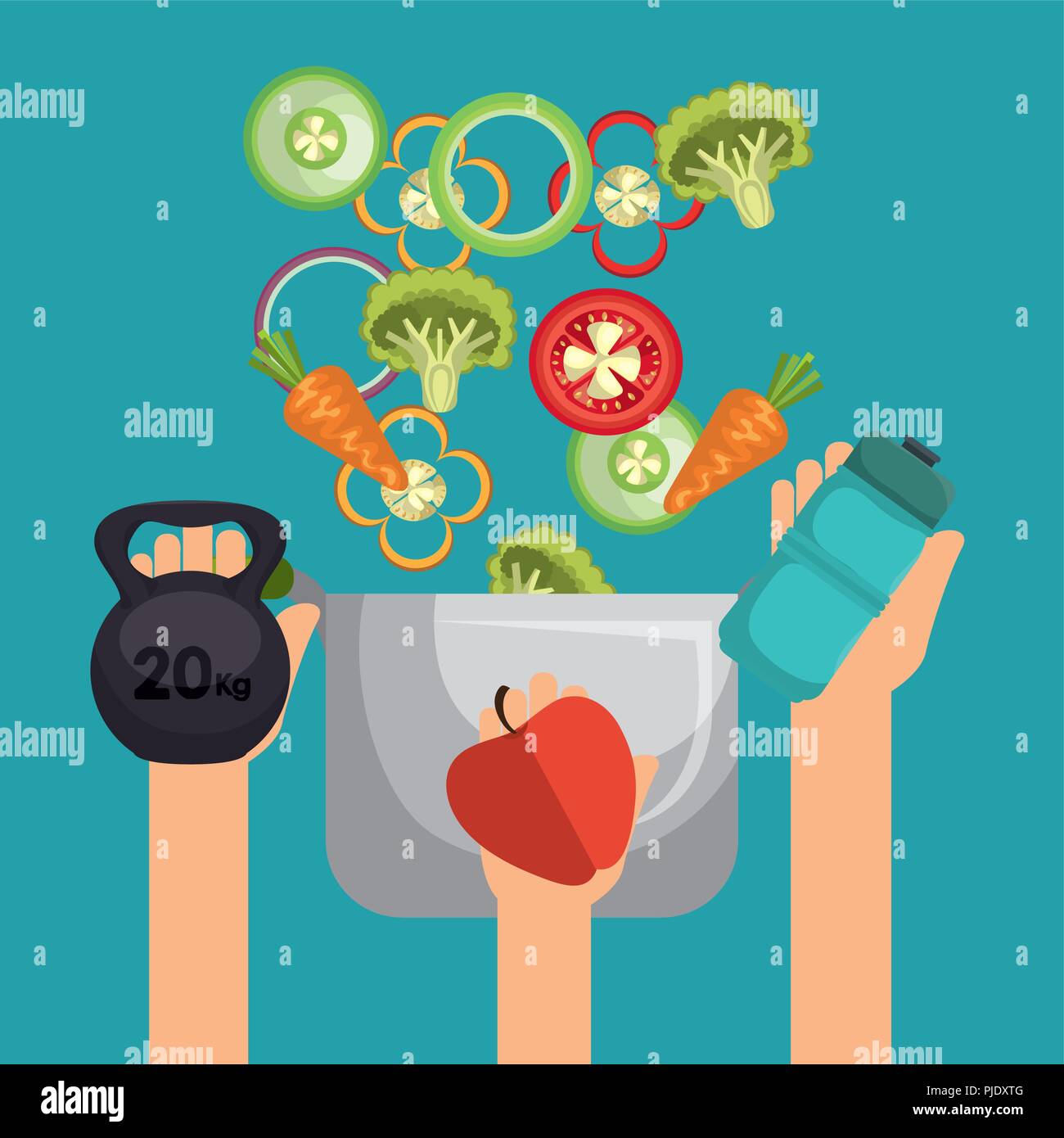 healthy food and fitness icons Stock Vector Image & Art - Alamy