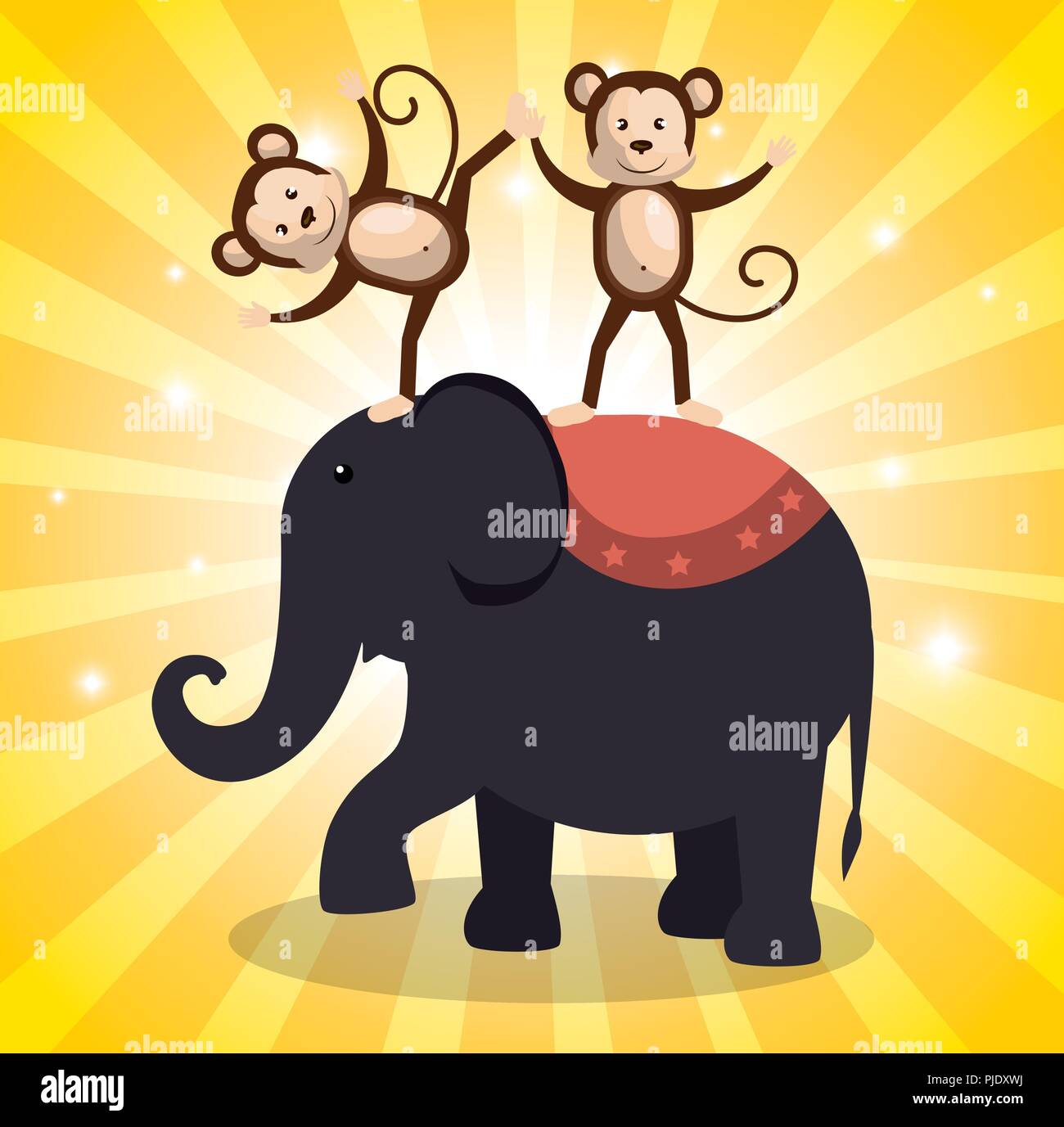 elephant circus show icons Stock Vector Image & Art - Alamy