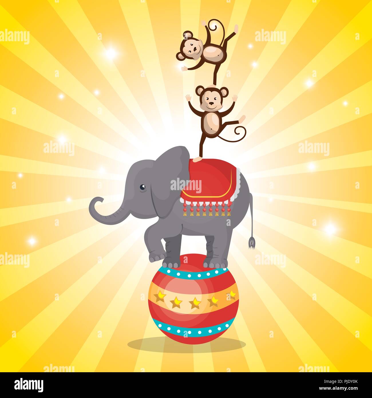 elephant circus show icons Stock Vector Image & Art - Alamy