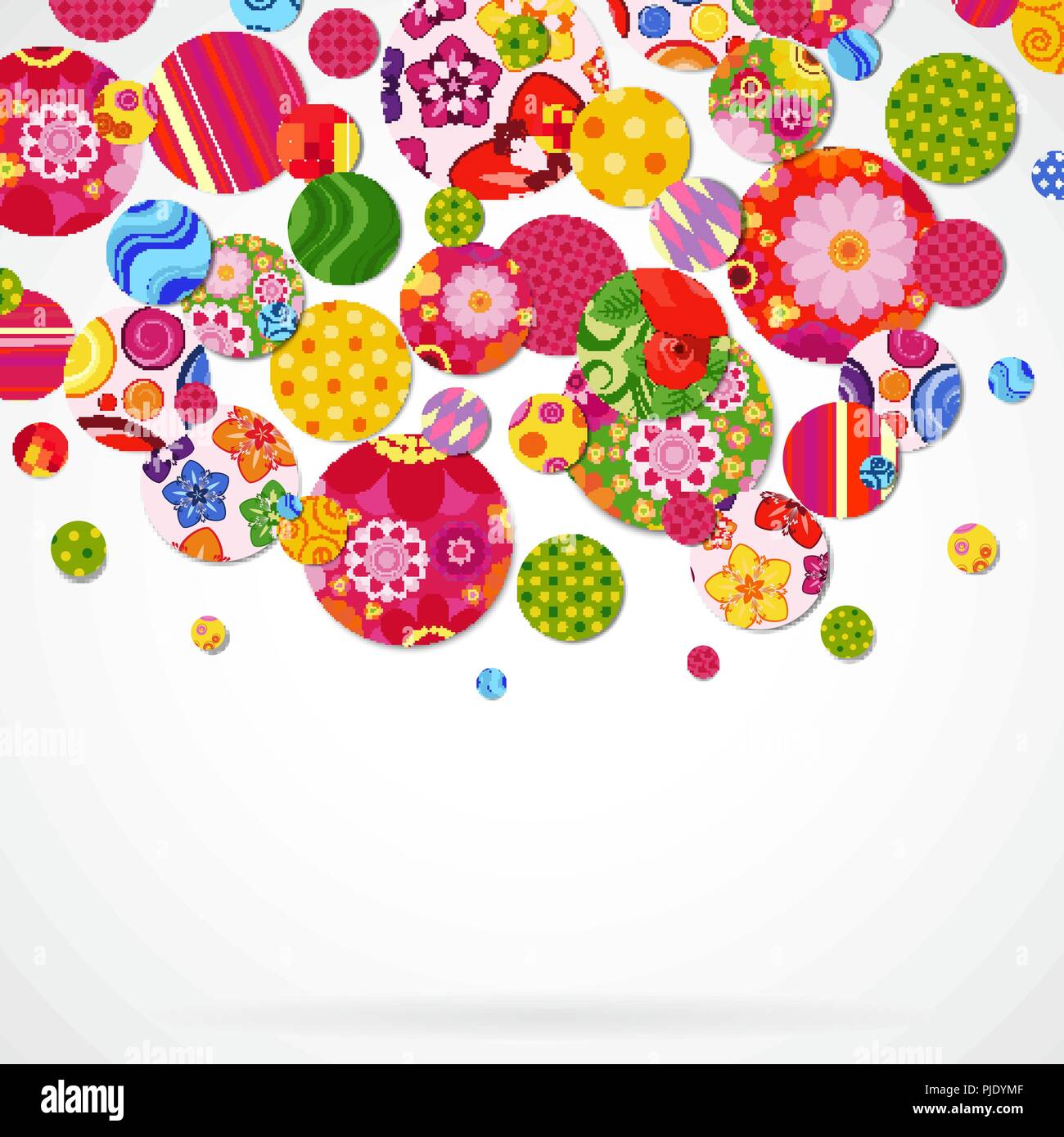 Background with floral and ornamental circles. Stock Vector
