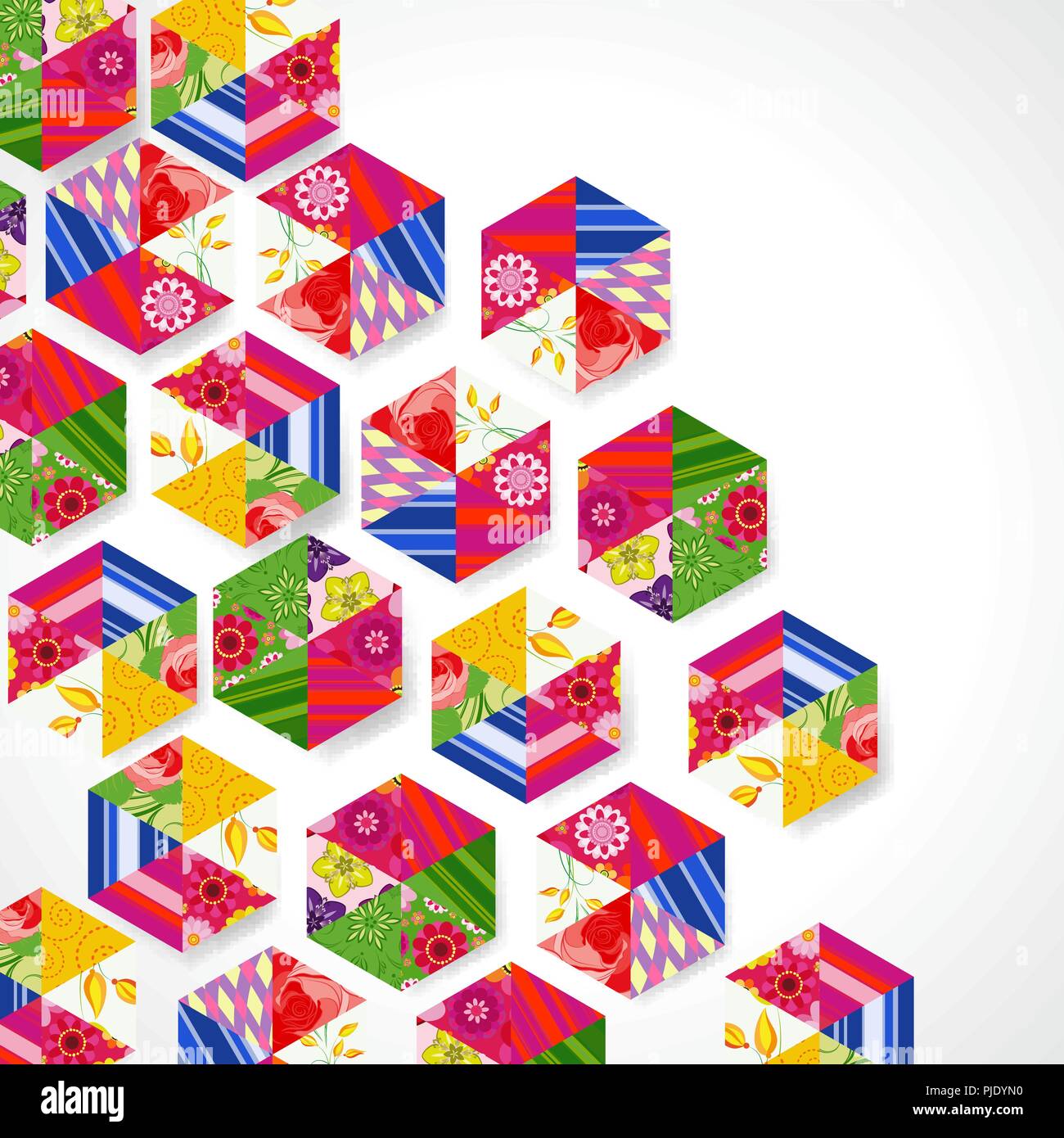 abstract ornamental hexagon background Stock Vector