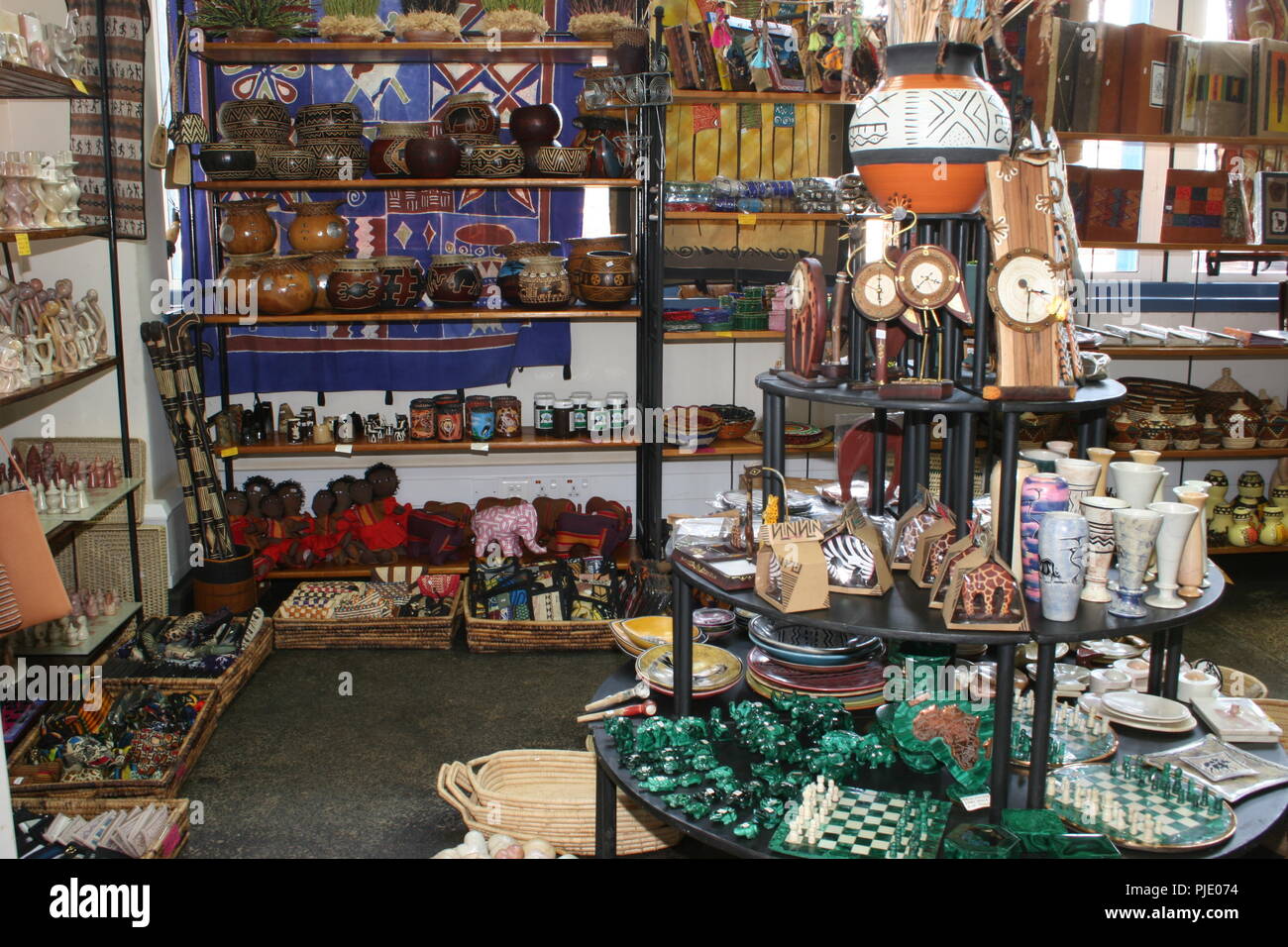 Crafts on sale in a shop in Kampala, Uganda Stock Photo Alamy