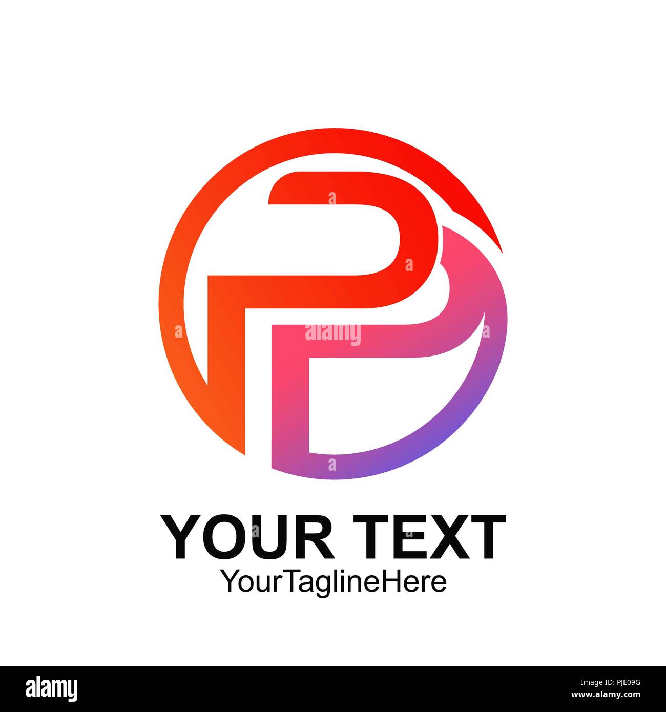 Initial letter P or PP logo template colorful circle design for business  and company identity Stock Vector Image & Art - Alamy