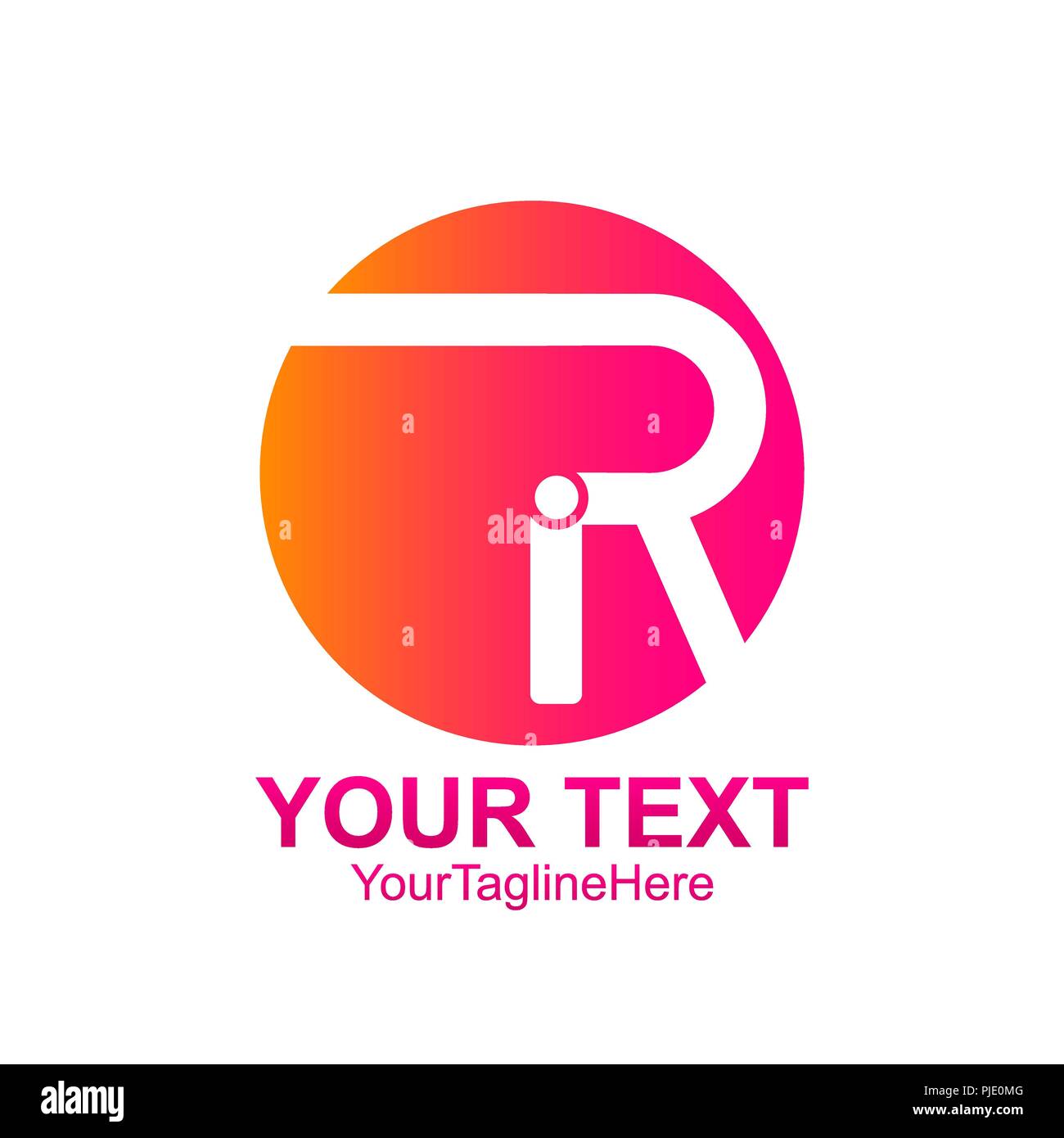 Initial letter R logo template colorful circle design for business and ...