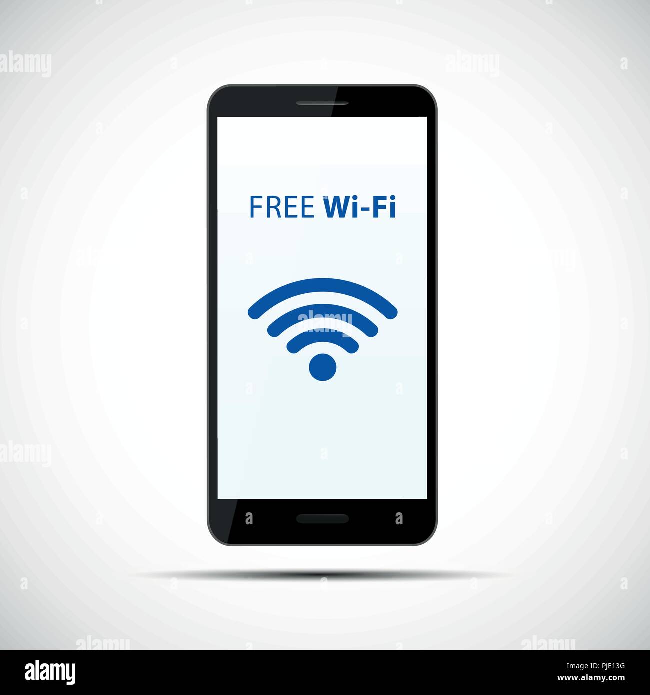 free wi-fi symbol in black smartphone mobile phone vector illustration EPS10 Stock Vector