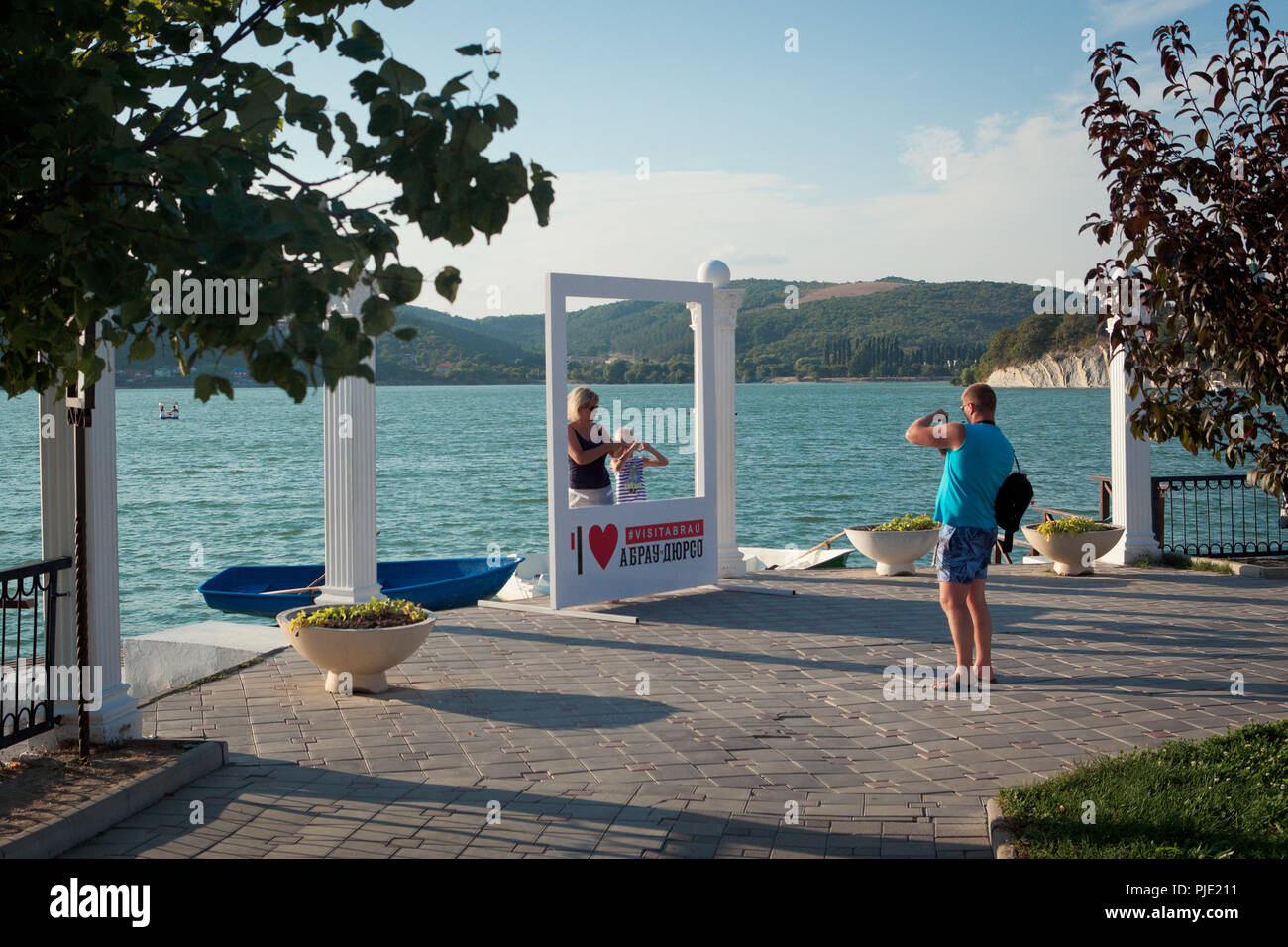 Abrau lake, Abrau Durso (Abrau Dyurso Stock Photo - Alamy