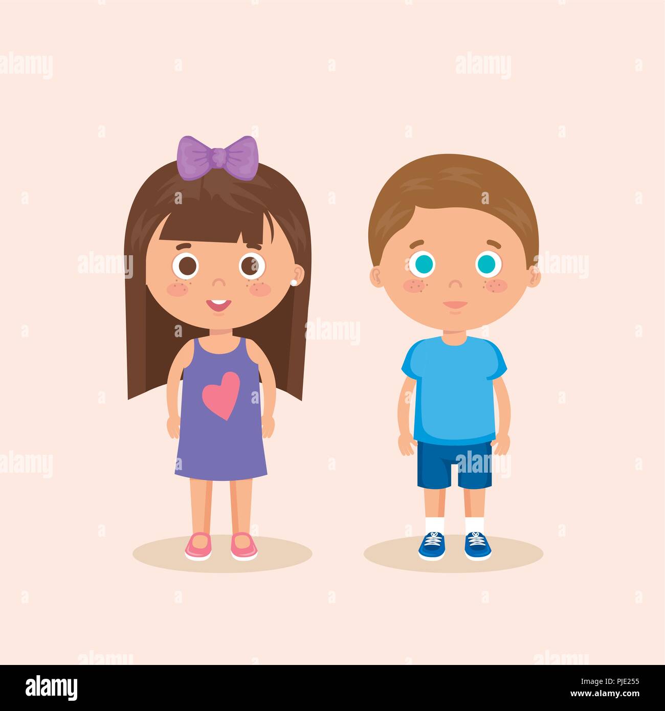 couple little kids characters Stock Vector Image & Art - Alamy