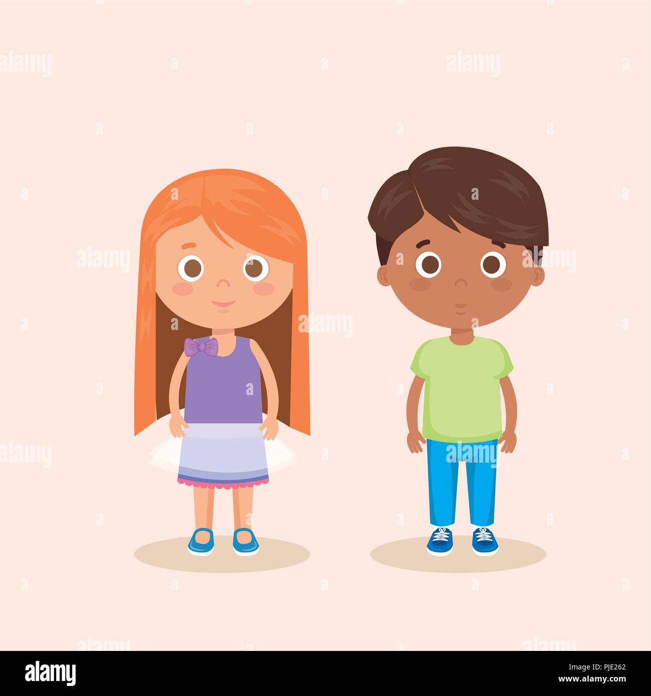 couple little kids characters Stock Vector Image & Art - Alamy