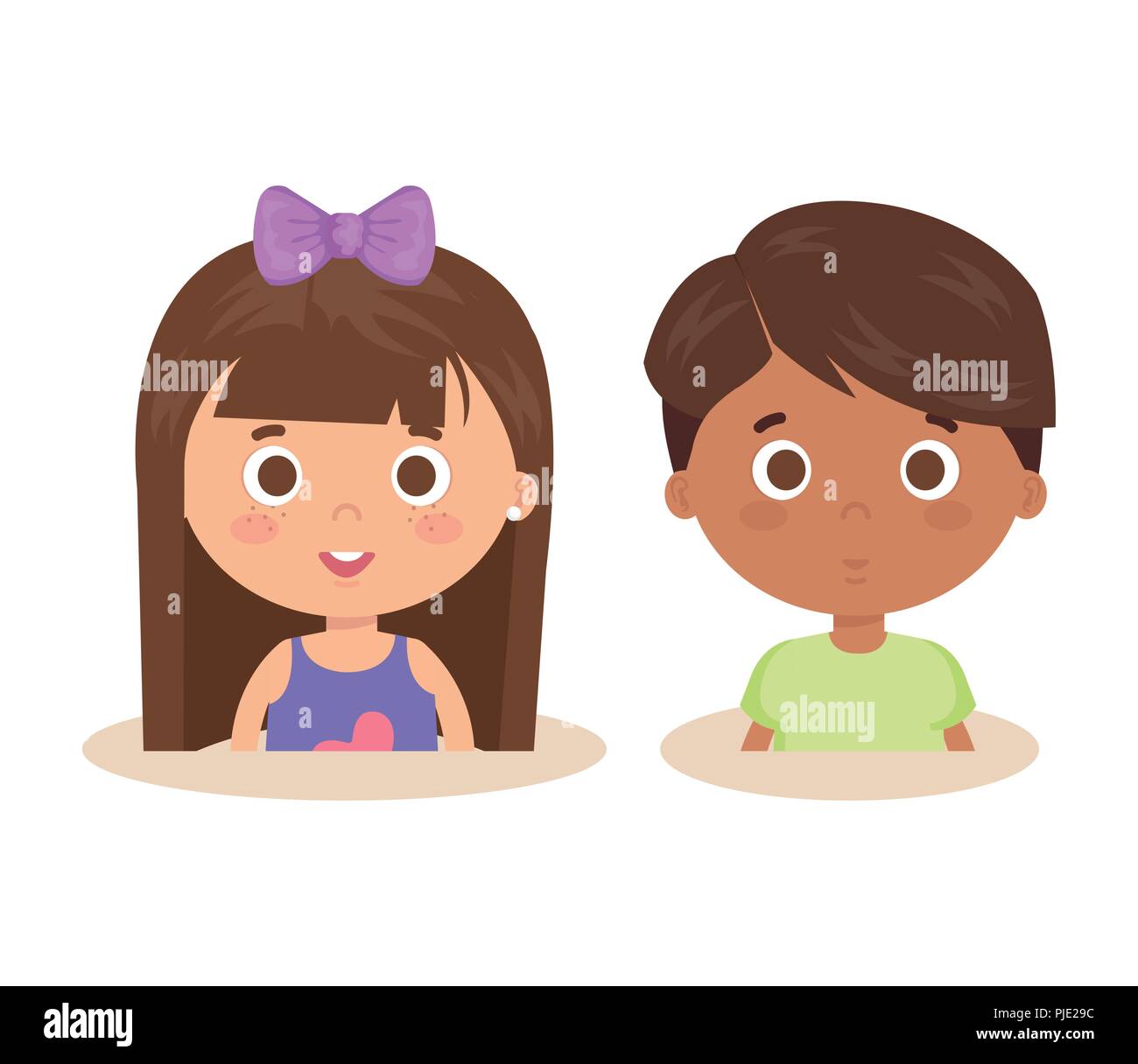 couple little kids characters Stock Vector Image & Art - Alamy