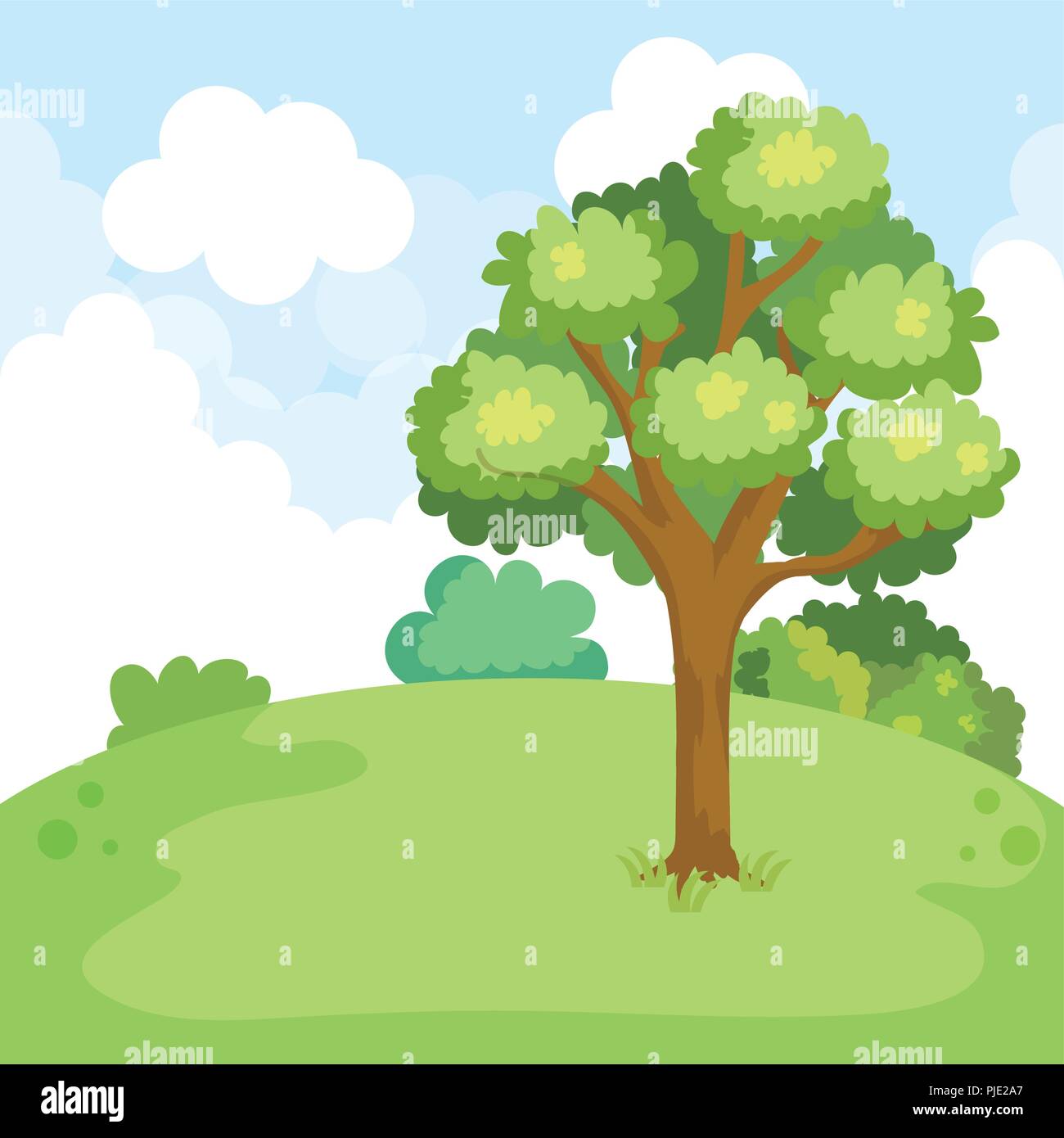 park landscape with tree scene Stock Vector Image & Art - Alamy