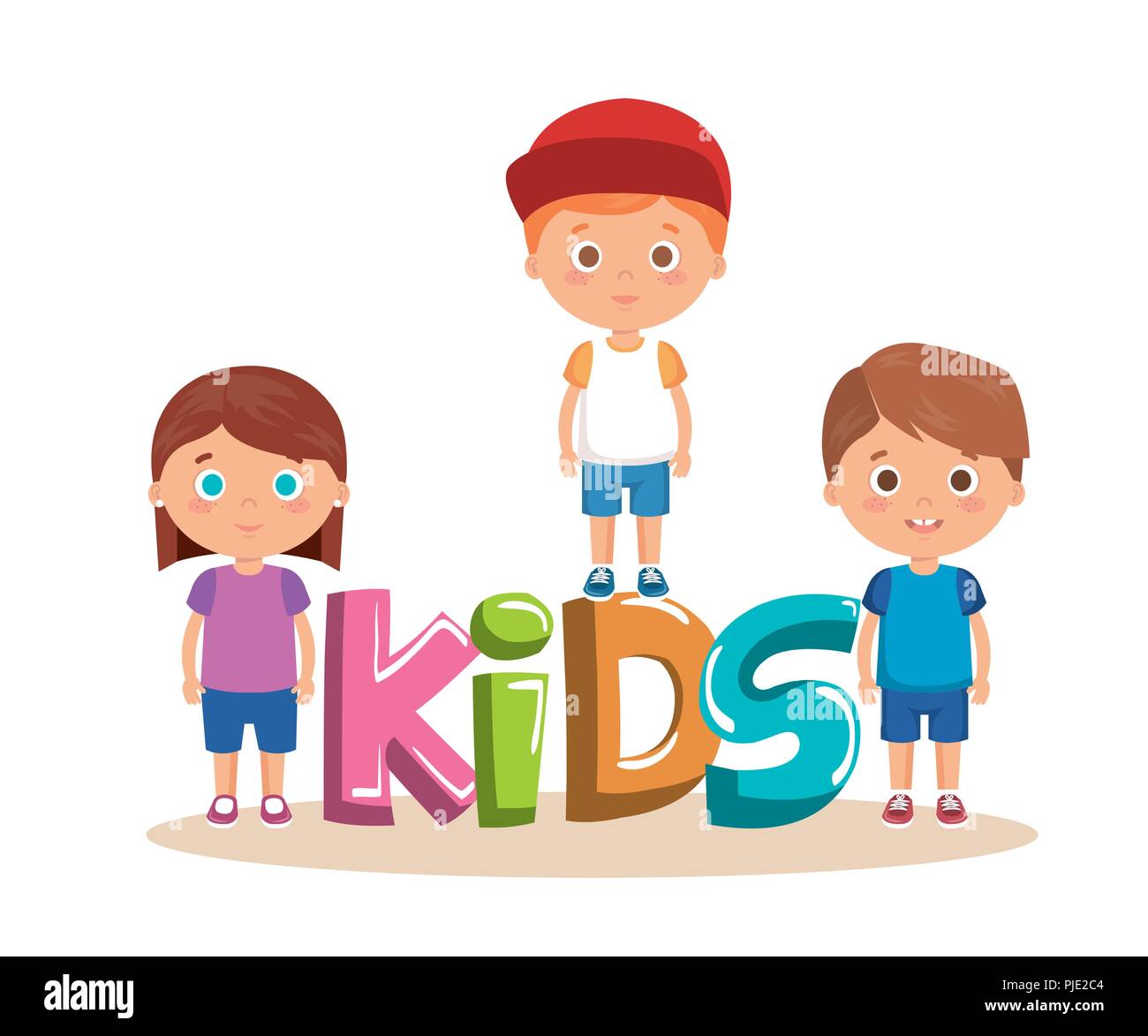 group of little kids with word characters Stock Vector Image & Art - Alamy