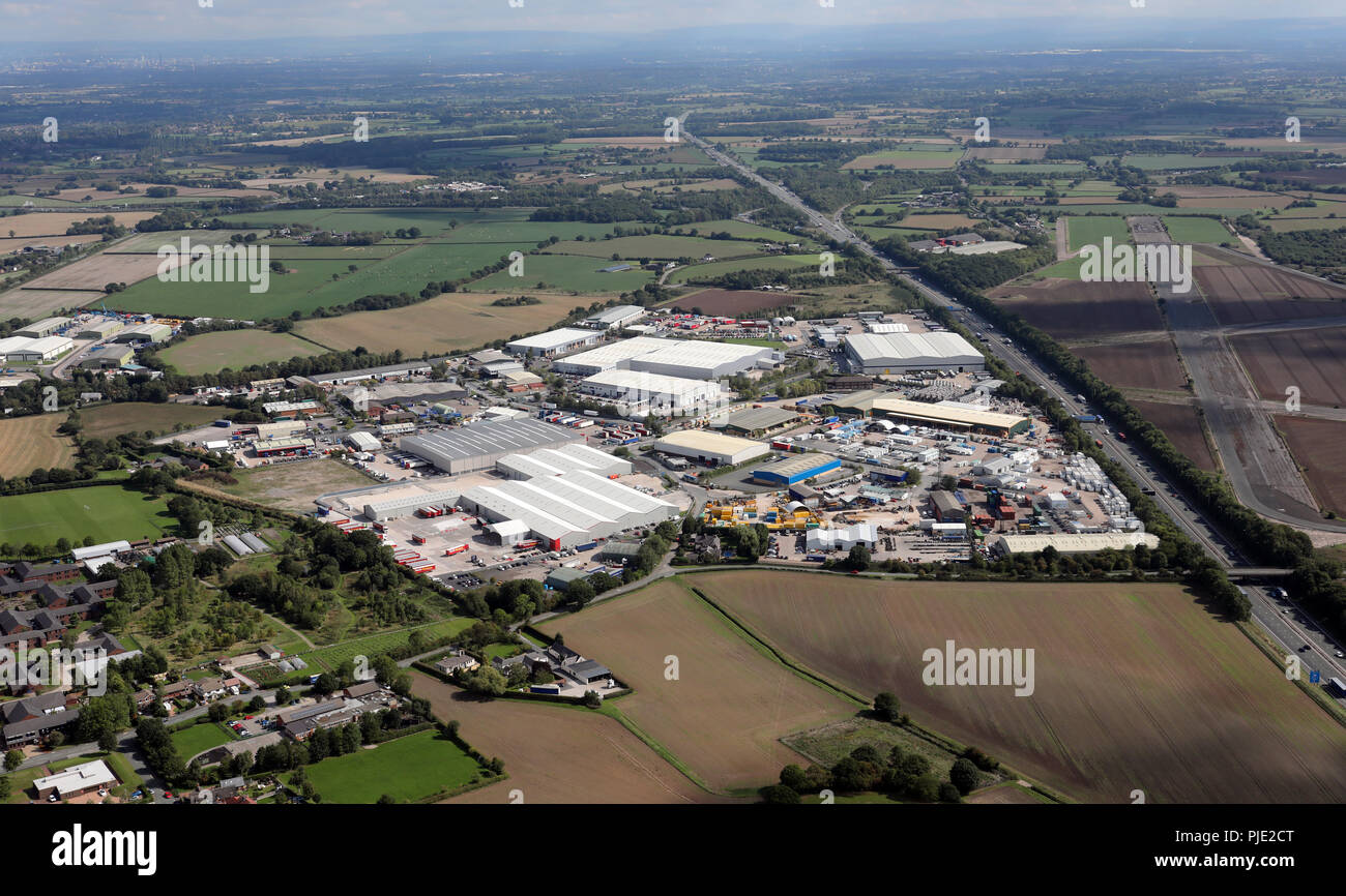 aerial view of Warrington South Business Park, Cheshire Stock Photo
