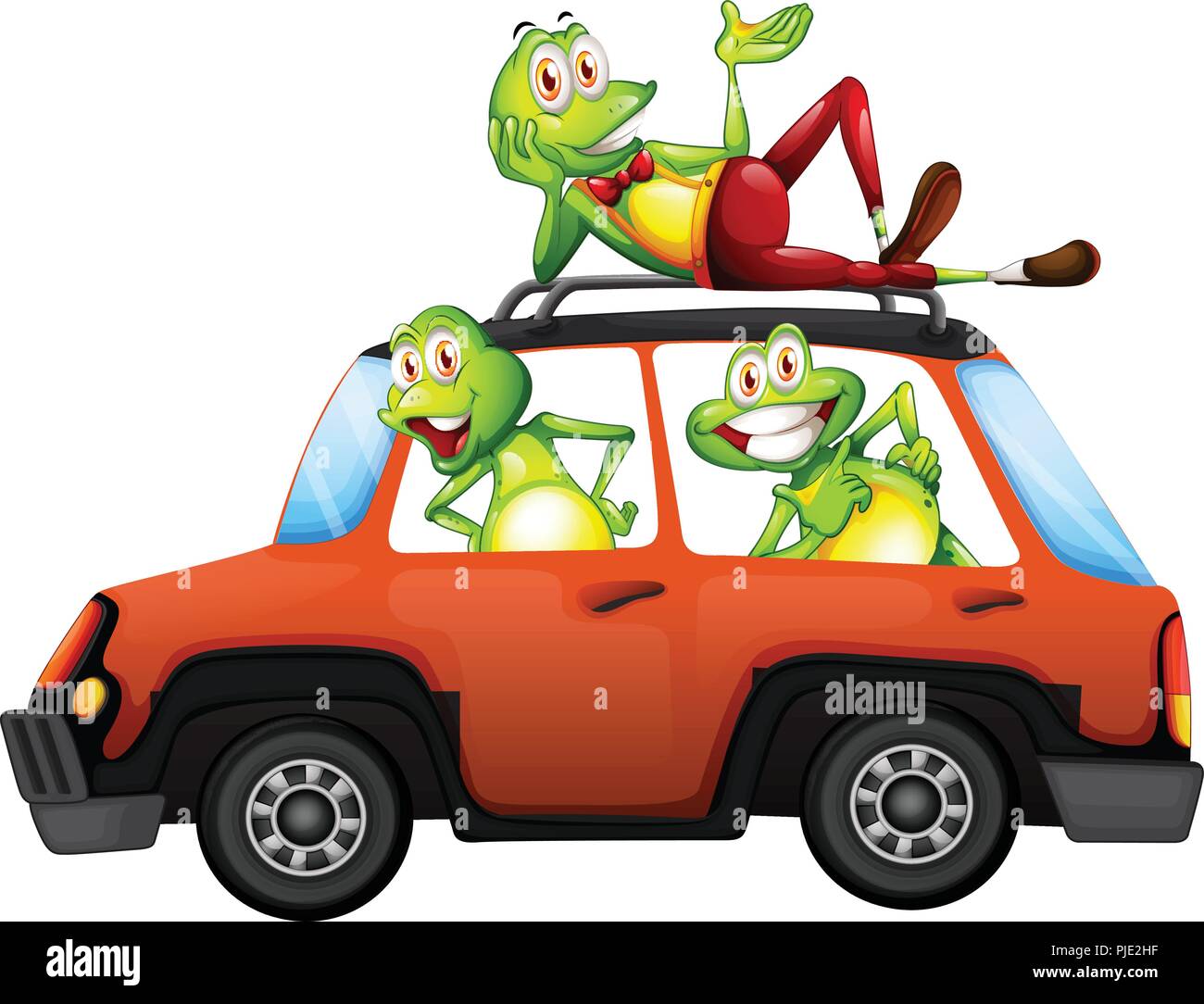 Frog on the car illustration Stock Vector Image & Art - Alamy