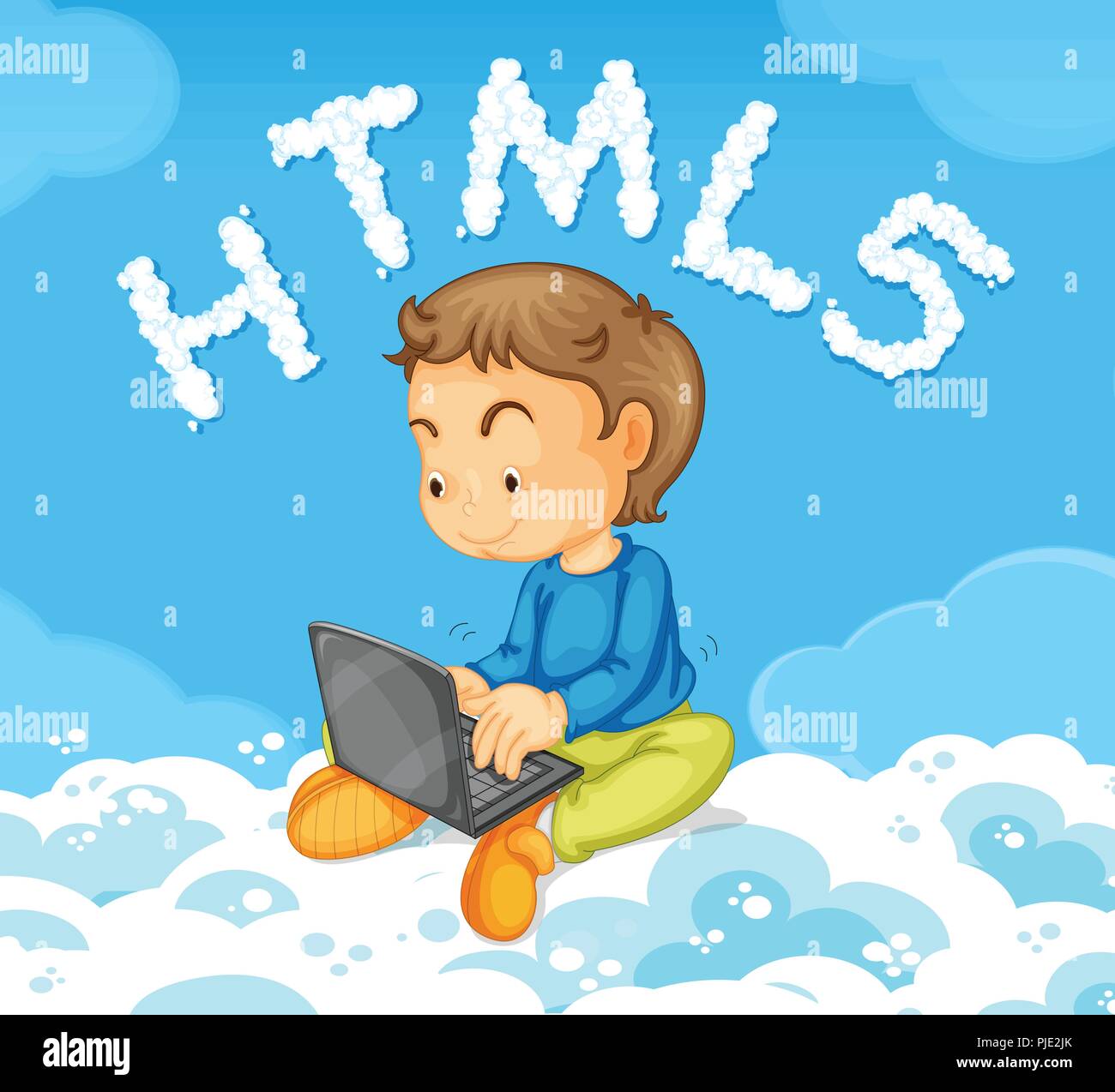 A young man leaning html code illustration Stock Vector Image & Art - Alamy