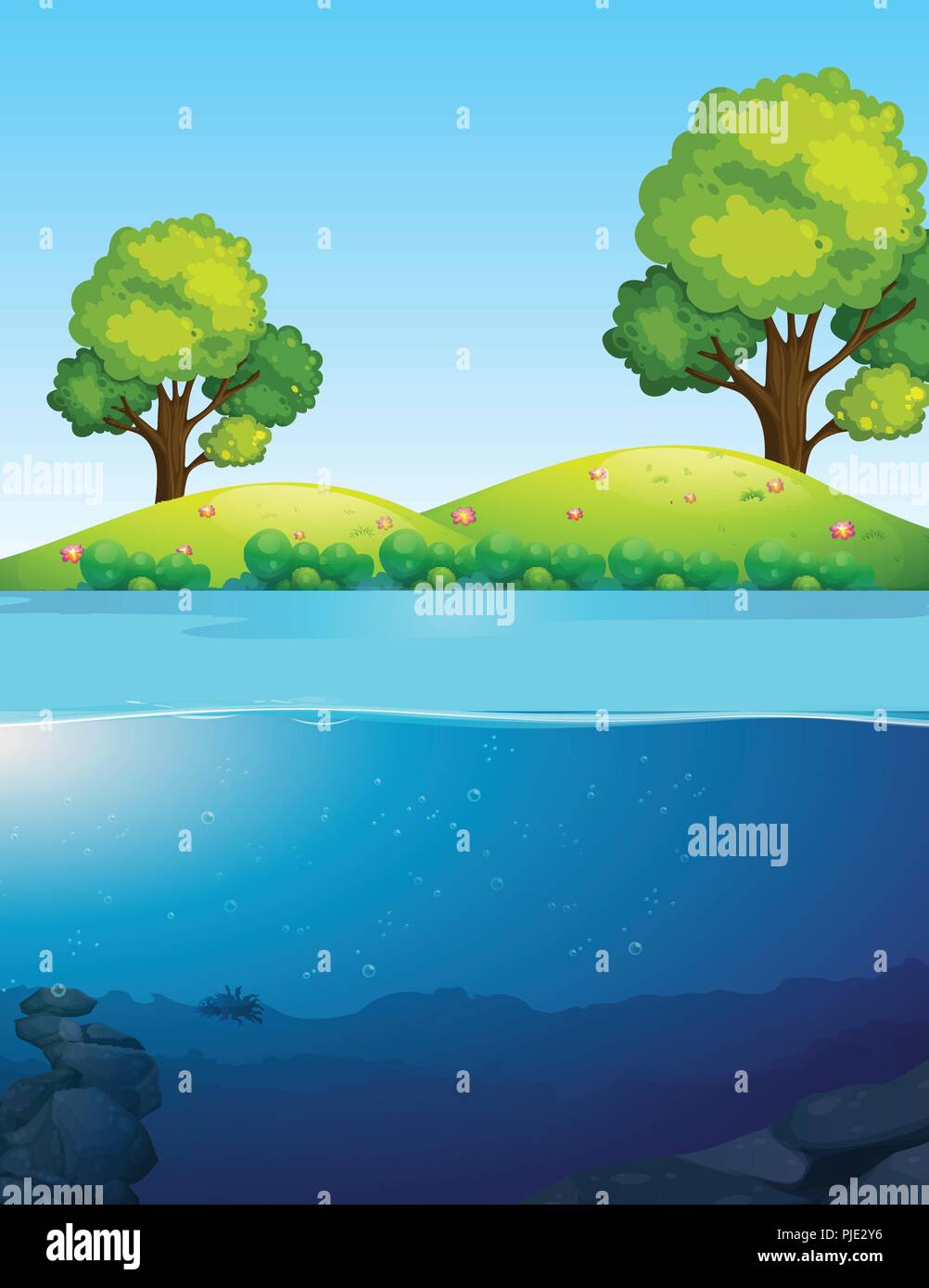 A beautiful nature landscape illustration Stock Vector Image & Art - Alamy