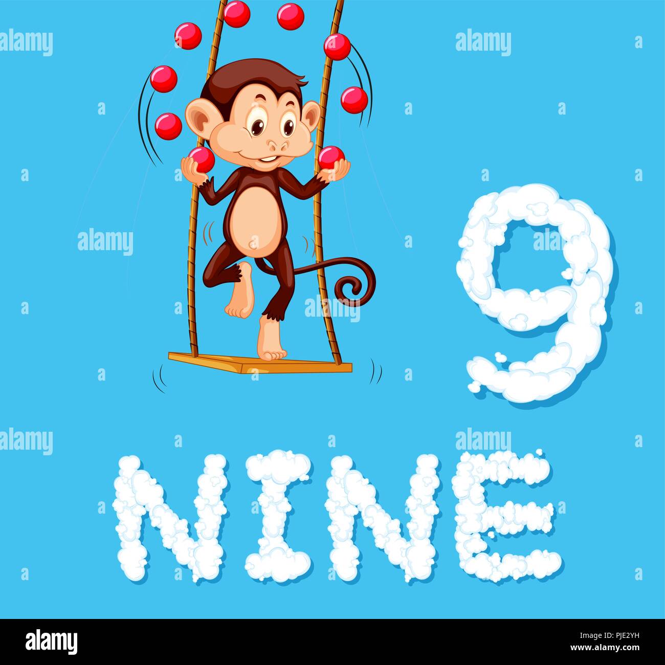 Monkey juggling nine ball illustration Stock Vector Image & Art Alamy