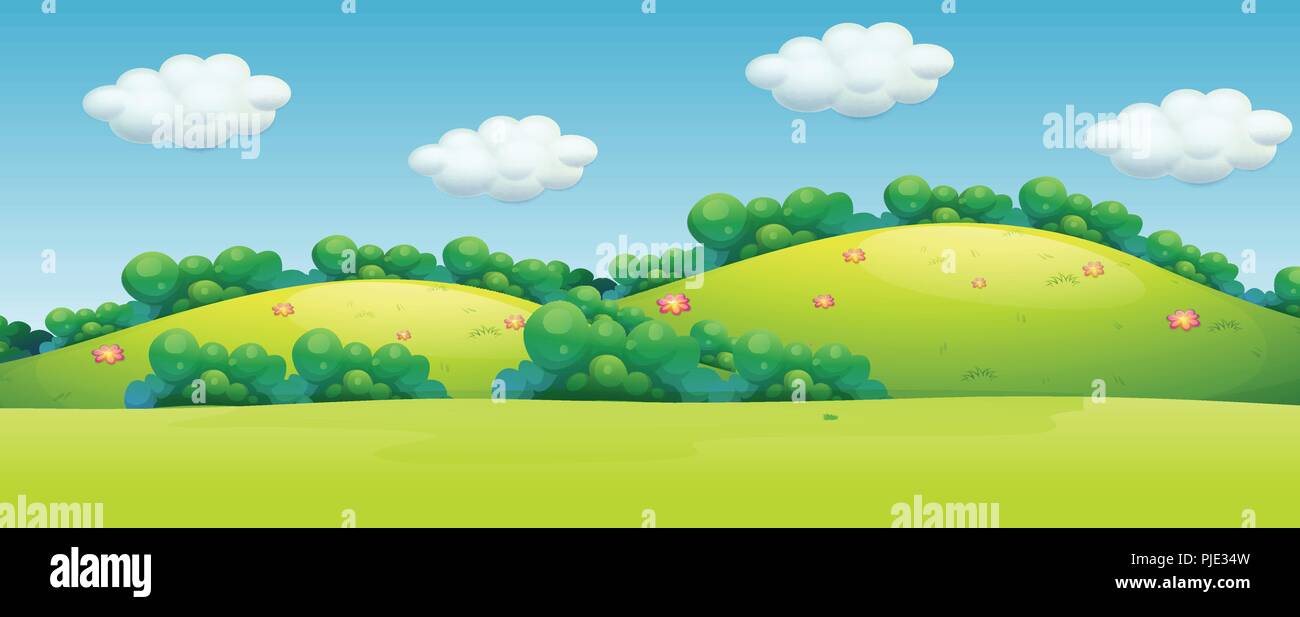 A beautiful green landscape illustration Stock Vector Image & Art - Alamy