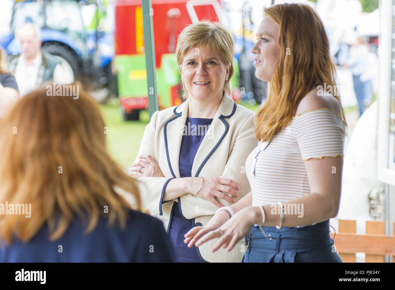 Nicola Sturgeon will attend Turriff to announce support for Scotch lamb, meet attendees and view stalls at the annual show.  Featuring: Nicola Sturgeon Where: Turrif, United Kingdom When: 06 Aug 2018 Credit: Euan Cherry/WENN Stock Photo