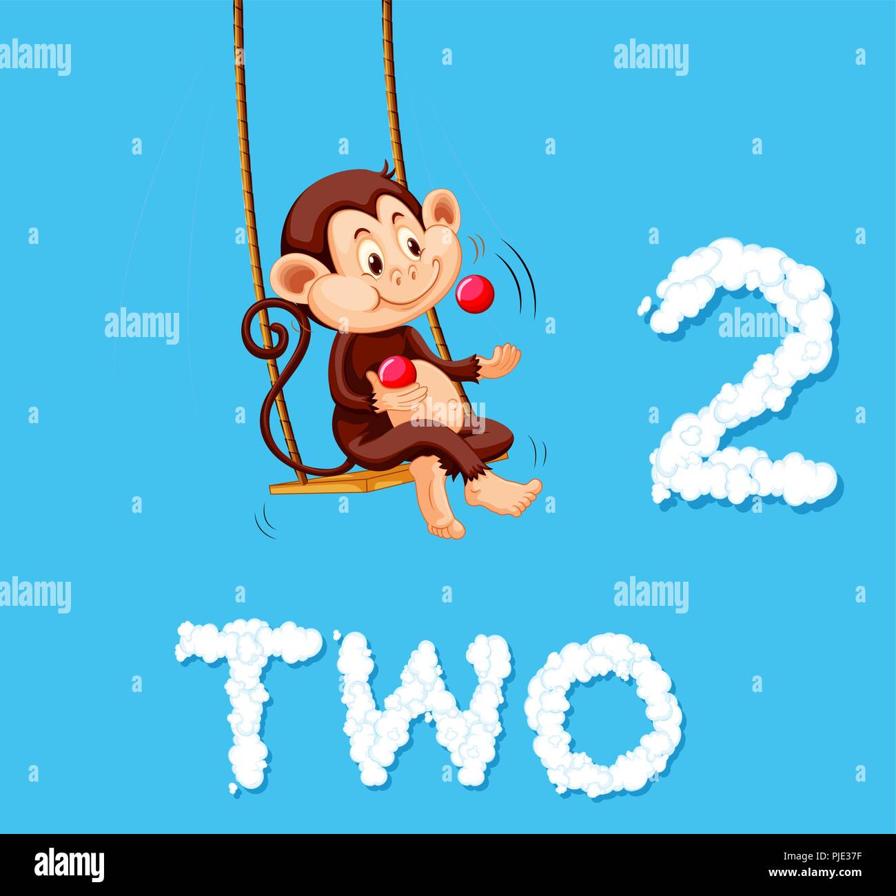 Monkey juggling two ball illustration Stock Vector Image & Art - Alamy