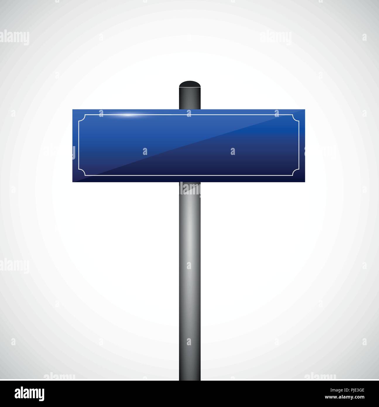 blue blank single direction signpost sign vector illustration EPS10 Stock Vector