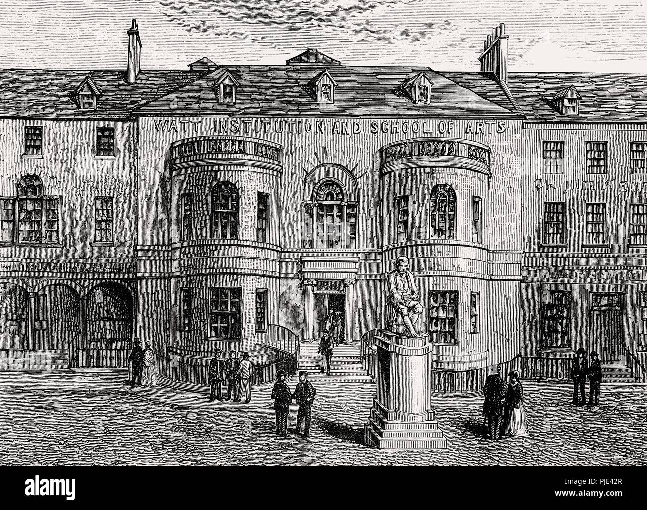 Watt Institution and School of Arts, Adam Square, Edinburgh, Scotland, 19th century Stock Photo