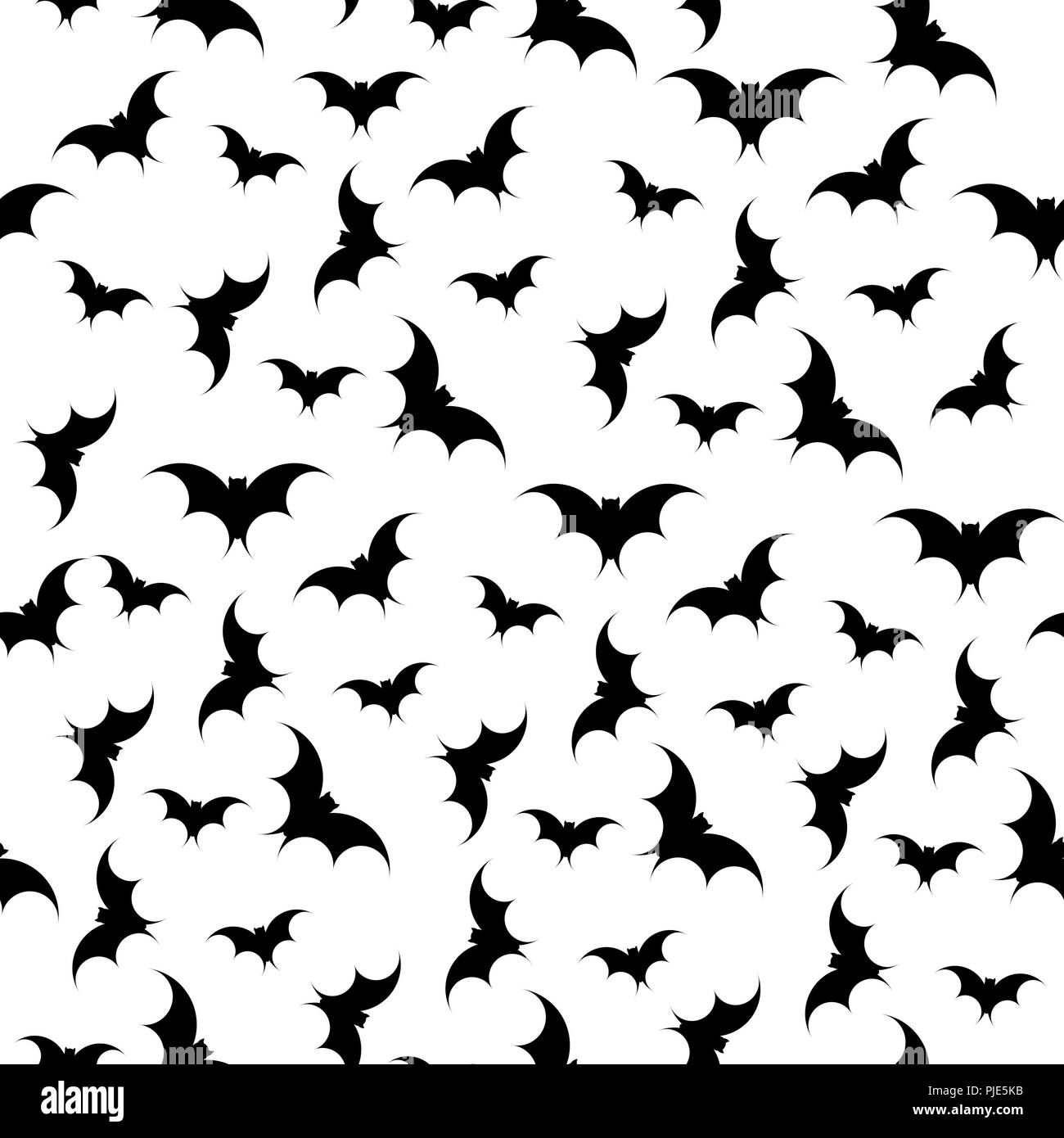 Bats seamless background. Halloween. Vector silhouette texture Stock ...