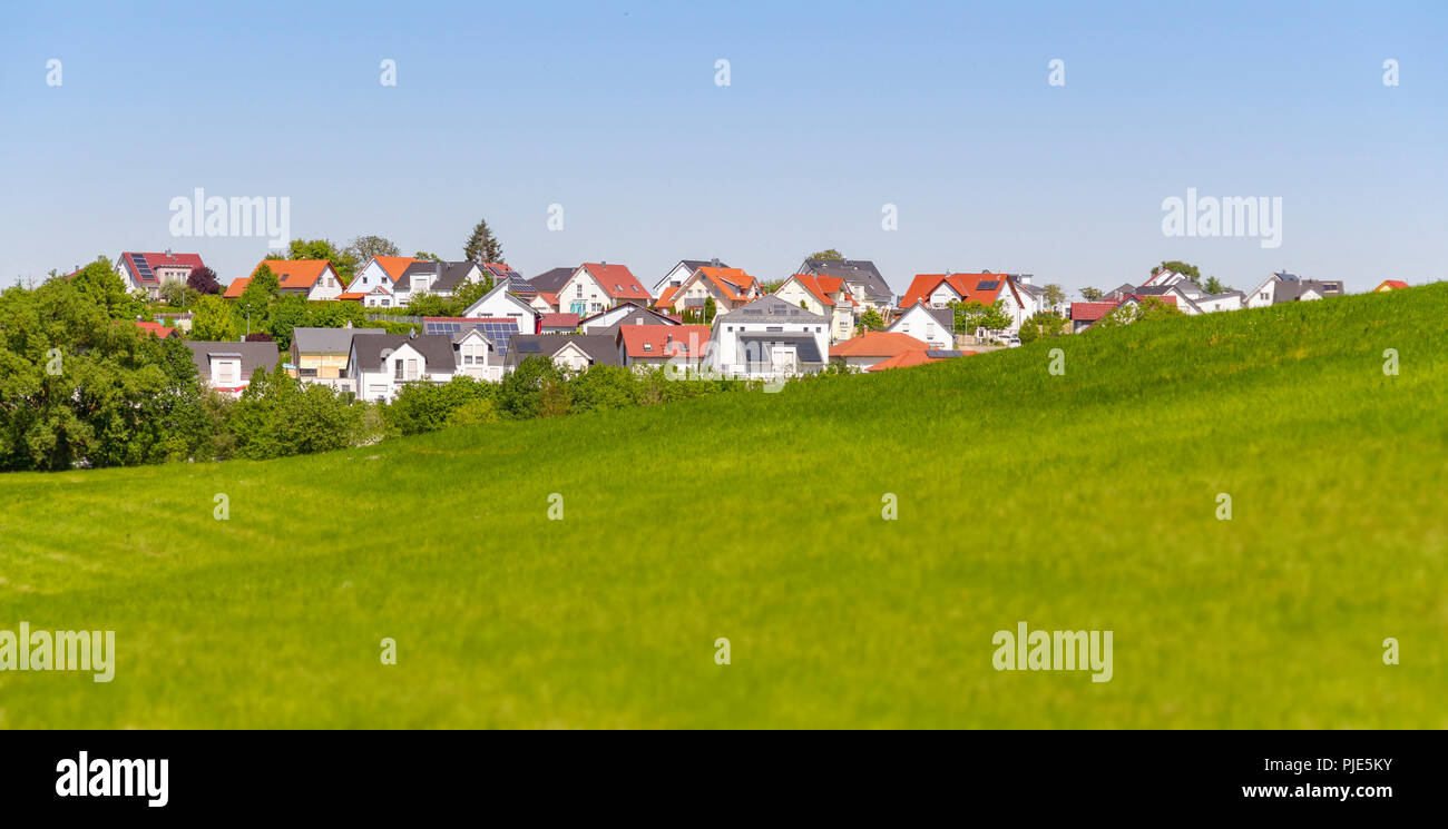 development areaat a small town in Germany at spring time Stock Photo